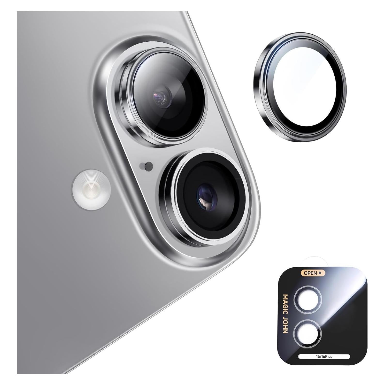 Protector de Lente de Cámara MAGIC JOHN para iPhone 16 Plus - Vidrio Templado 9H