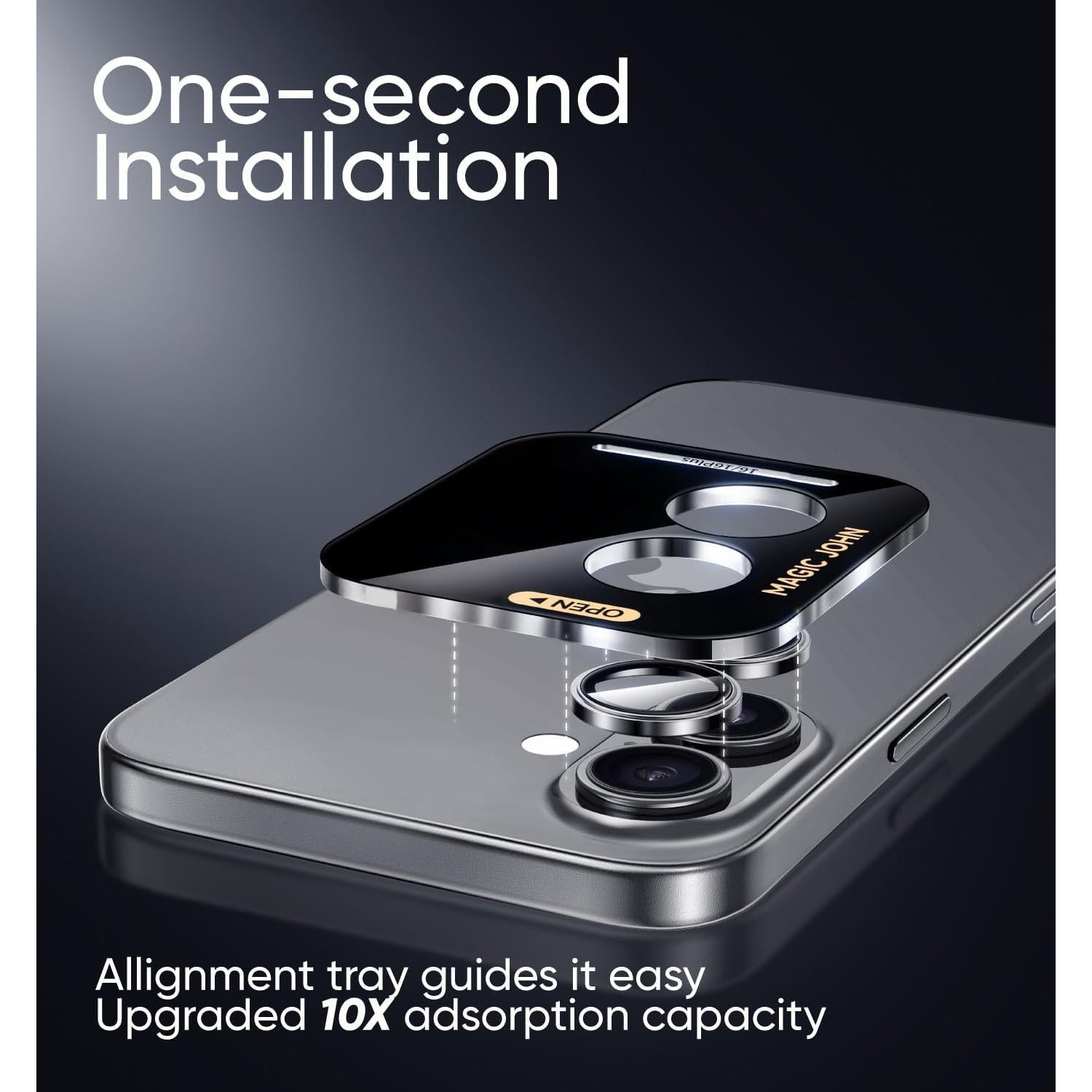 Protector de Lente de Cámara MAGIC JOHN para iPhone 16 Plus - Vidrio Templado 9H