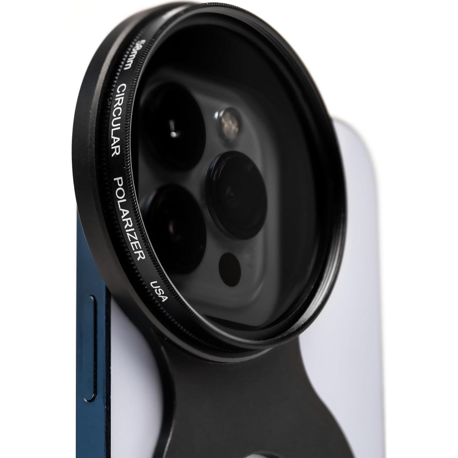 Kit Montura Filtro Tiffen 58mm con Polarizador Circular para iPhone