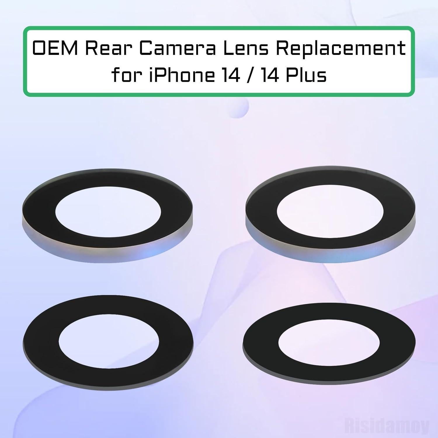 Reemplazo Lente Cámara Trasera OEM para iPhone 14 Plus - 2 Piezas