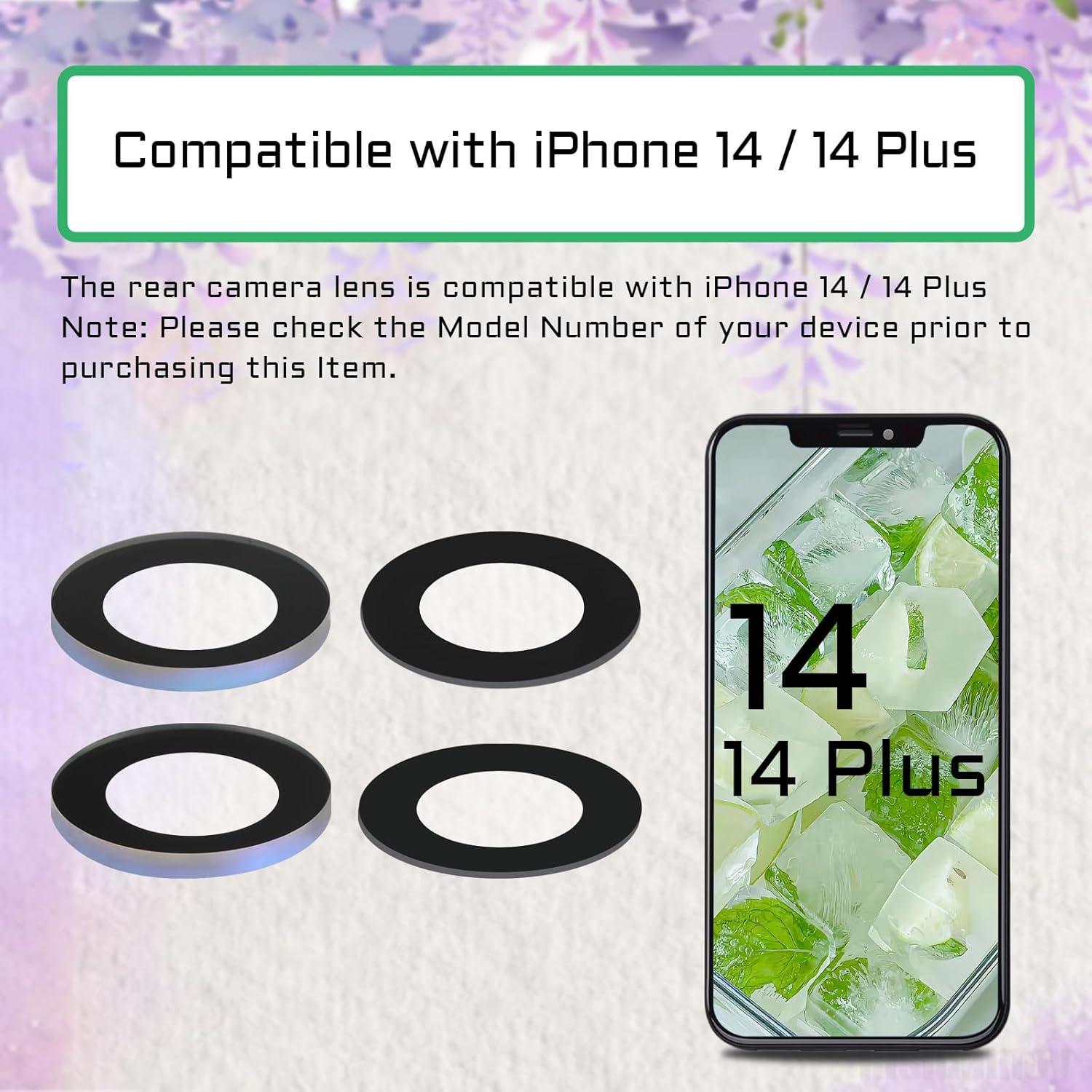 Reemplazo Lente Cámara Trasera OEM para iPhone 14 Plus - 2 Piezas