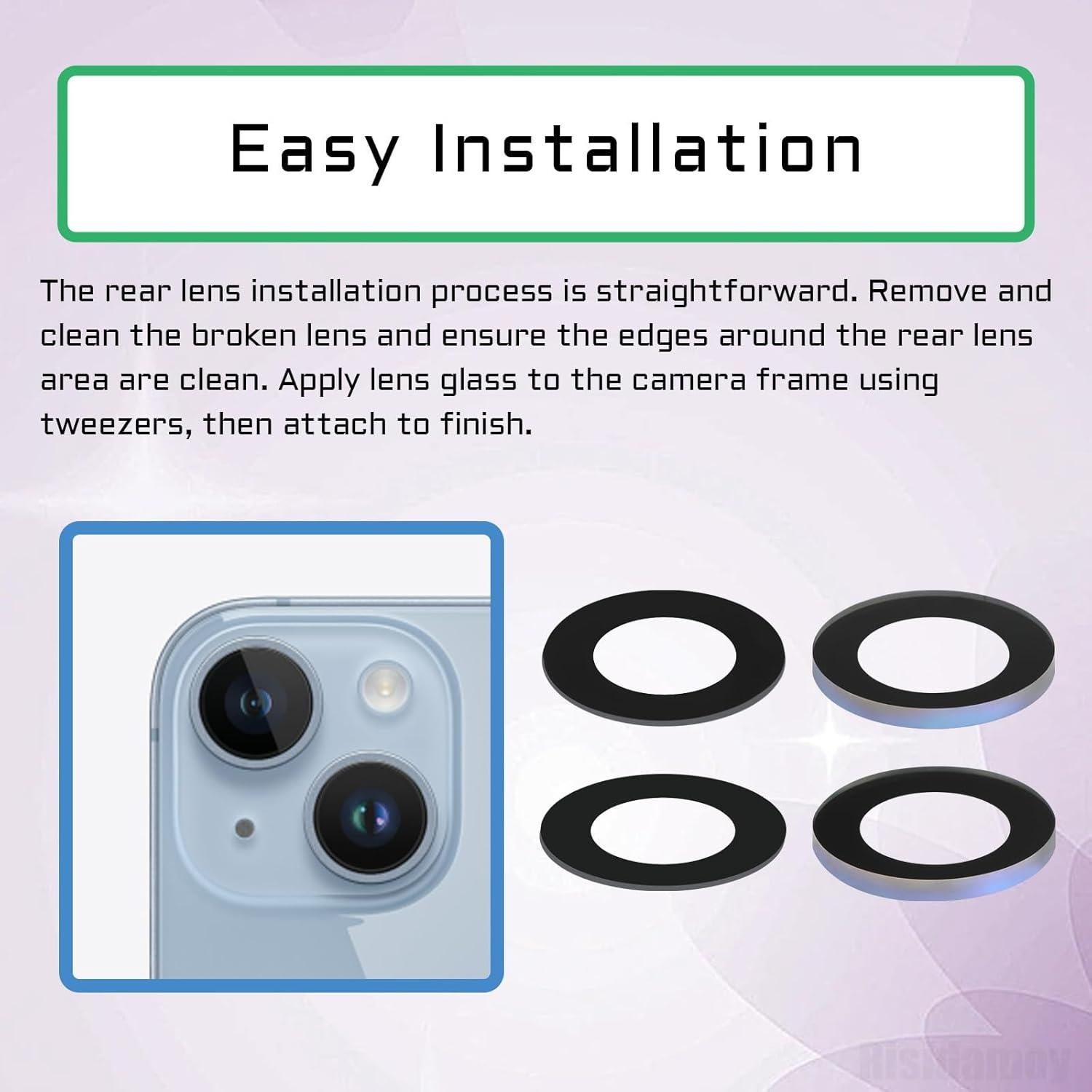 Reemplazo Lente Cámara Trasera OEM para iPhone 14 Plus - 2 Piezas