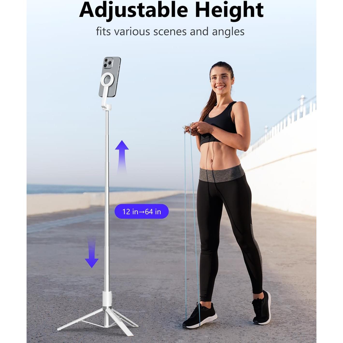 Trípode Magnético UBeesize Blanco 64" para iPhone/Android