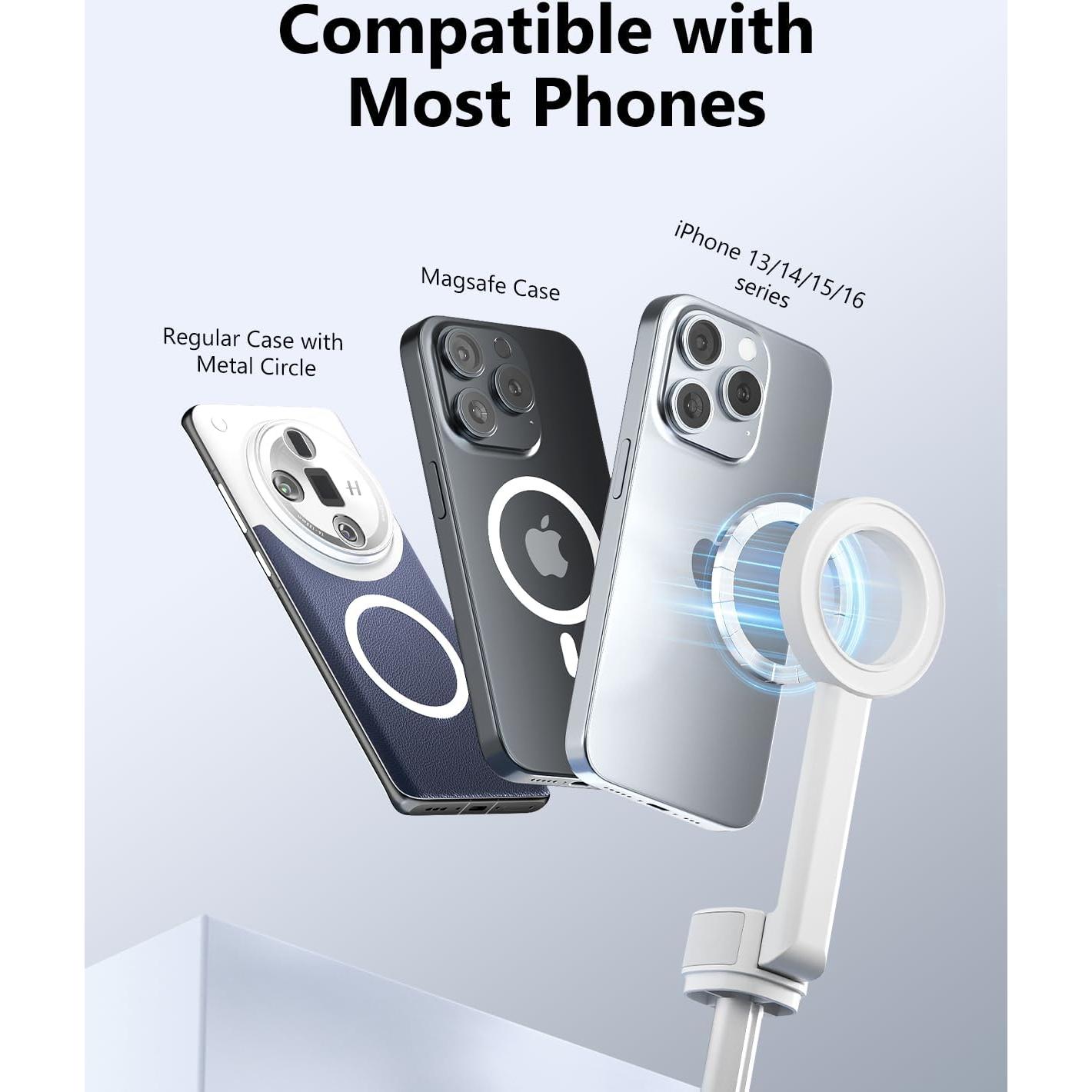 Trípode Magnético UBeesize Blanco 64" para iPhone/Android