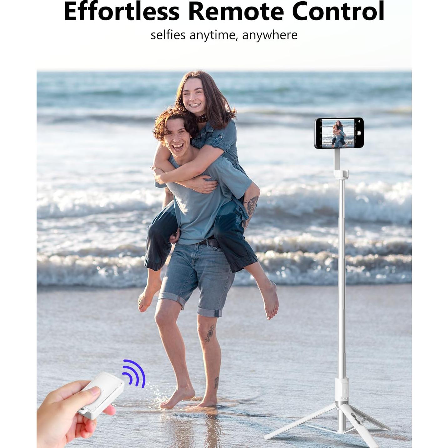 Trípode Magnético UBeesize Blanco 64" para iPhone/Android