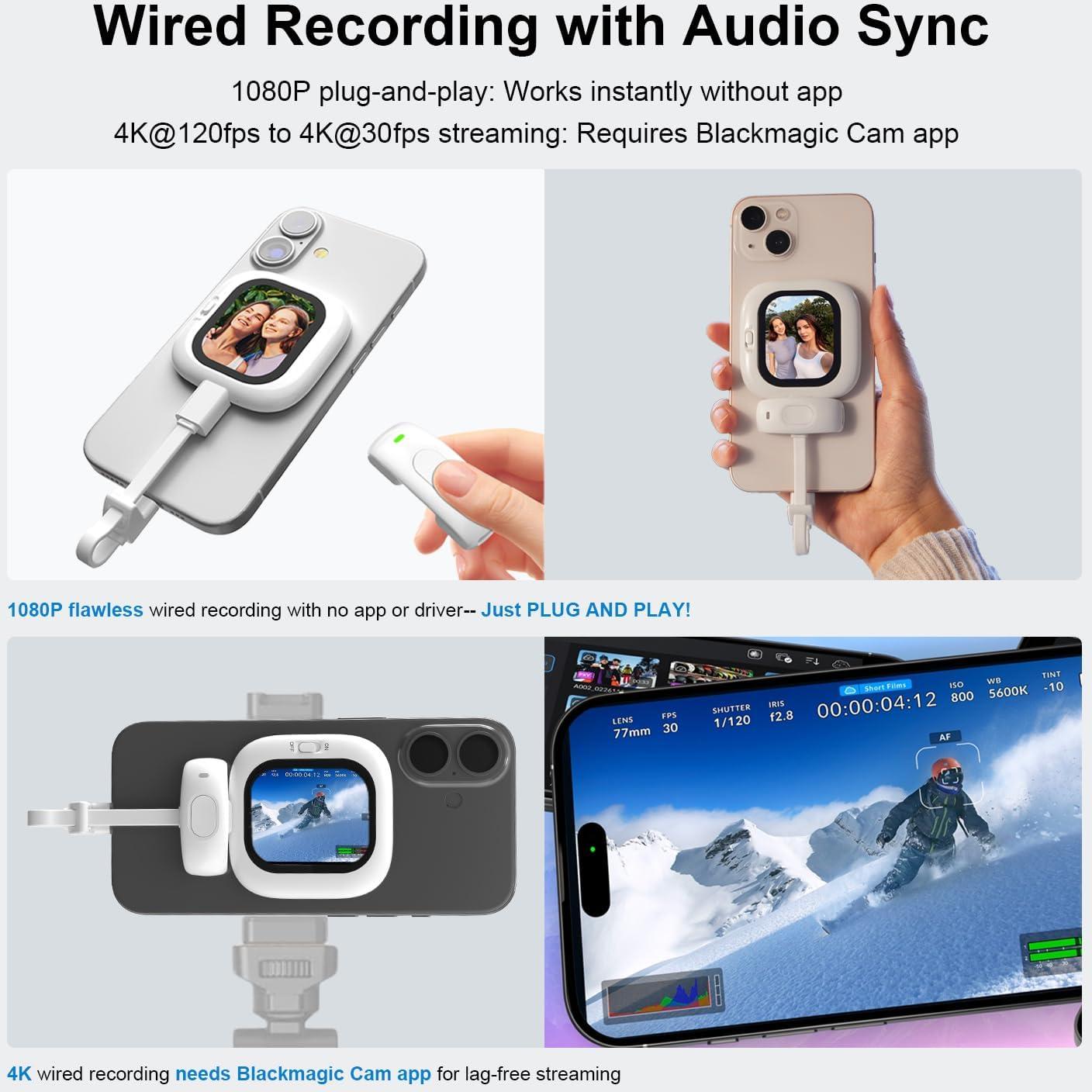 Monitor Selfie Vlogmate Mini para iPhone - Pantalla AMOLED 4K