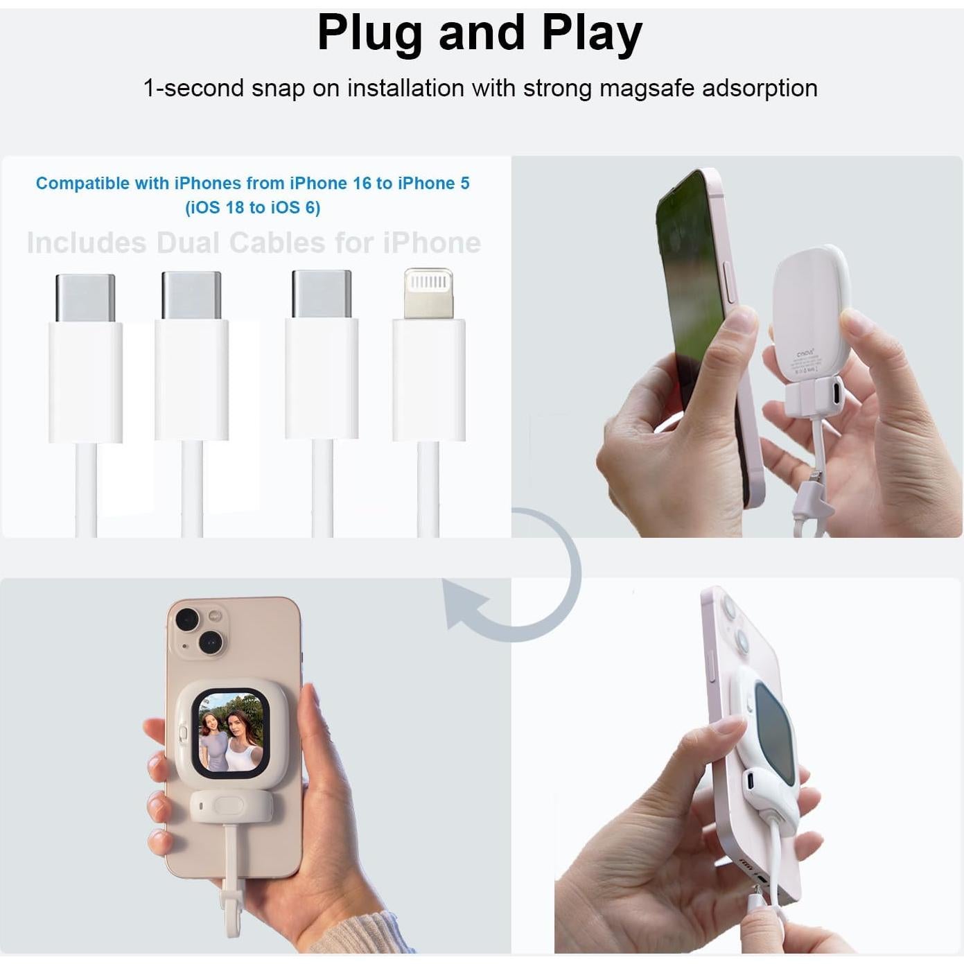 Monitor Selfie Vlogmate Mini para iPhone - Pantalla AMOLED 4K