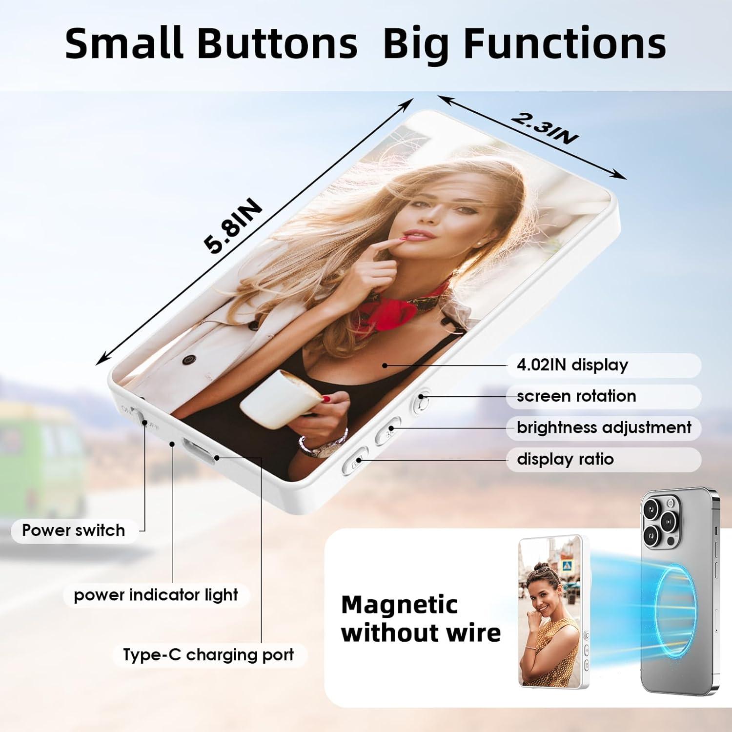 Monitor de Vlogging CONNOVA CN-002 Blanco, Pantalla Inalámbrica 1080P