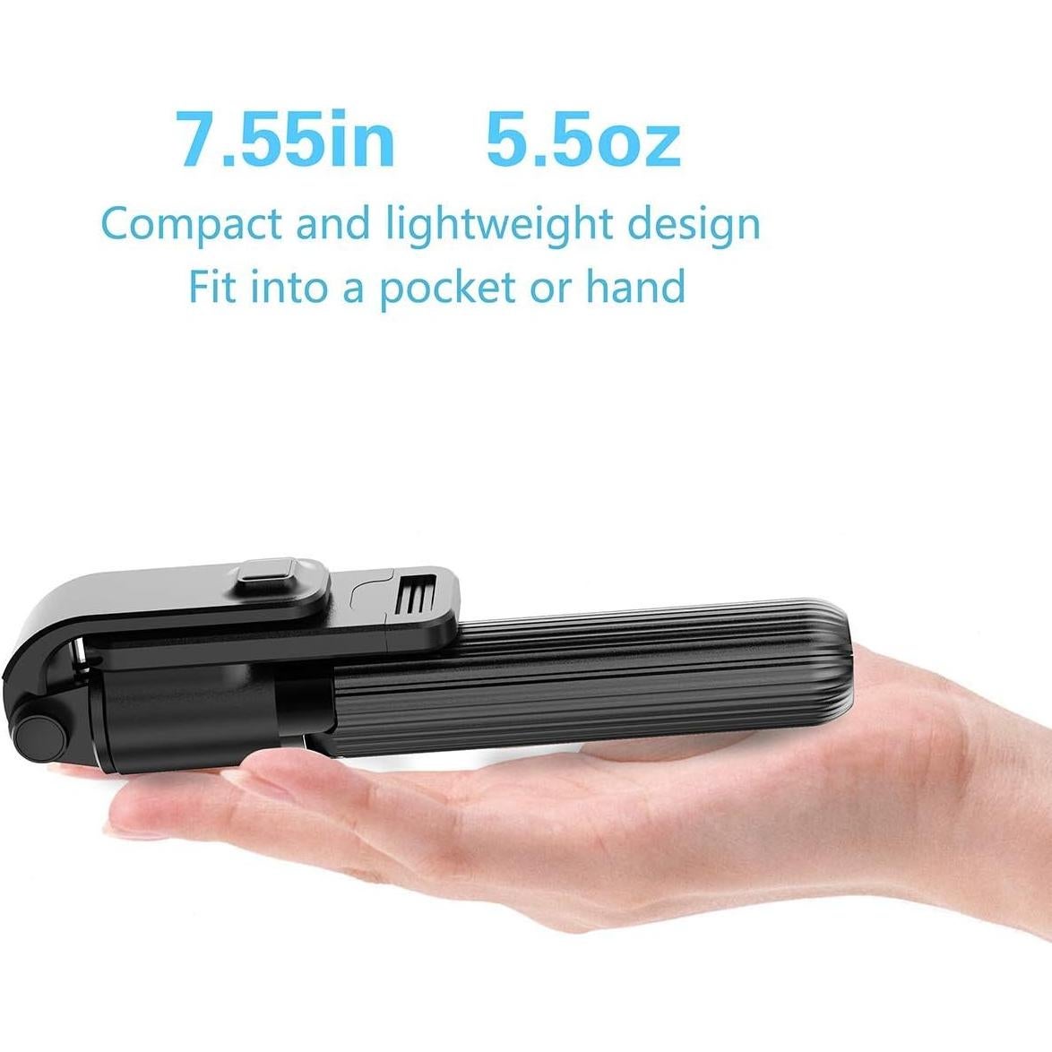 Trípode de Selfie Allllllon 3 en 1 Extensible 82 cm Negro