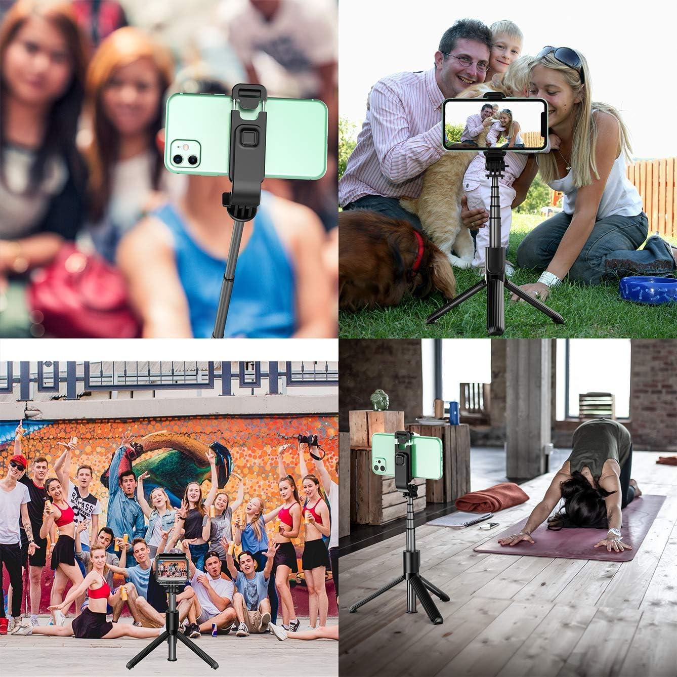 Trípode de Selfie Allllllon 3 en 1 Extensible 82 cm Negro