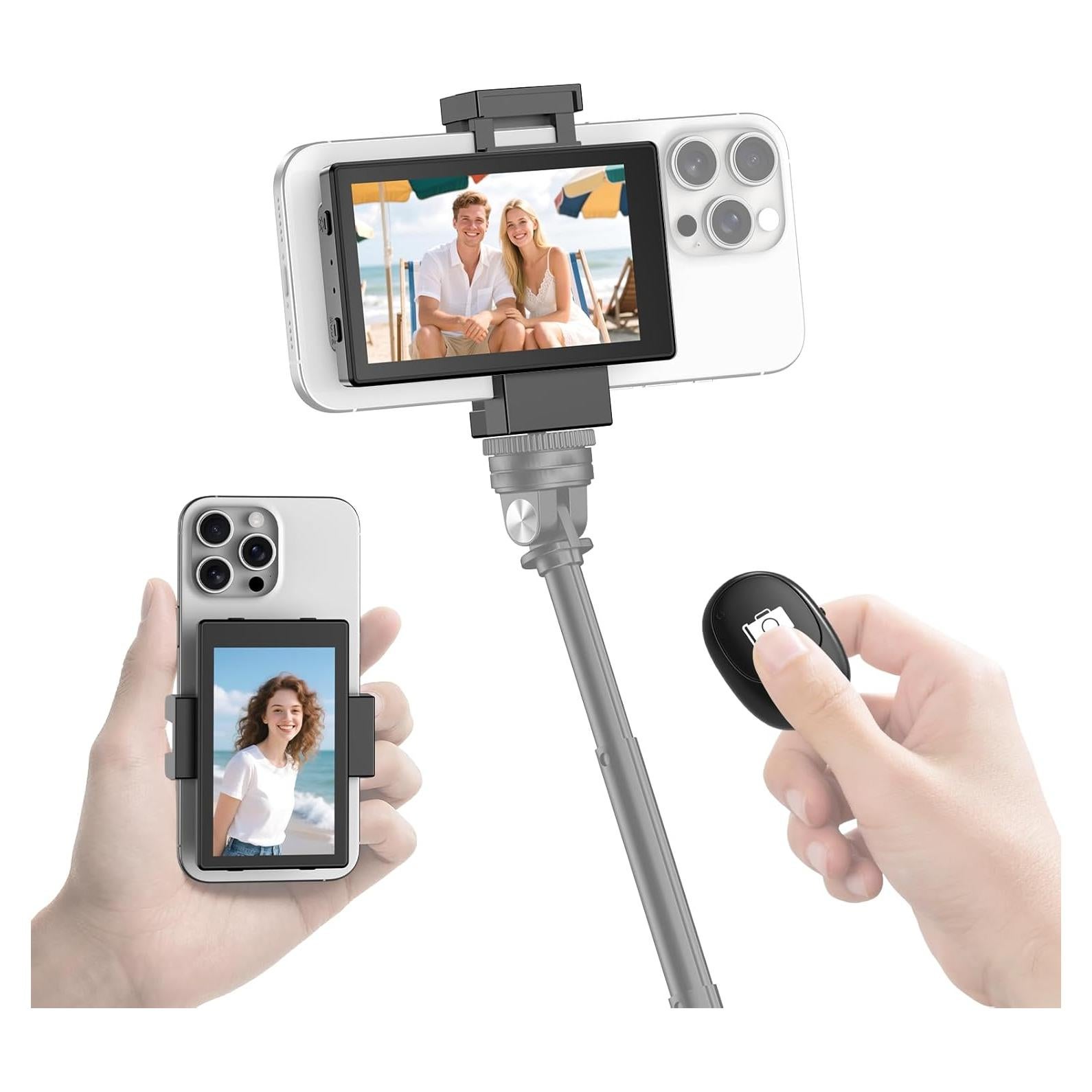 Monitor Selfie Eyoyo K-V039 4K 30fps con Control Remoto