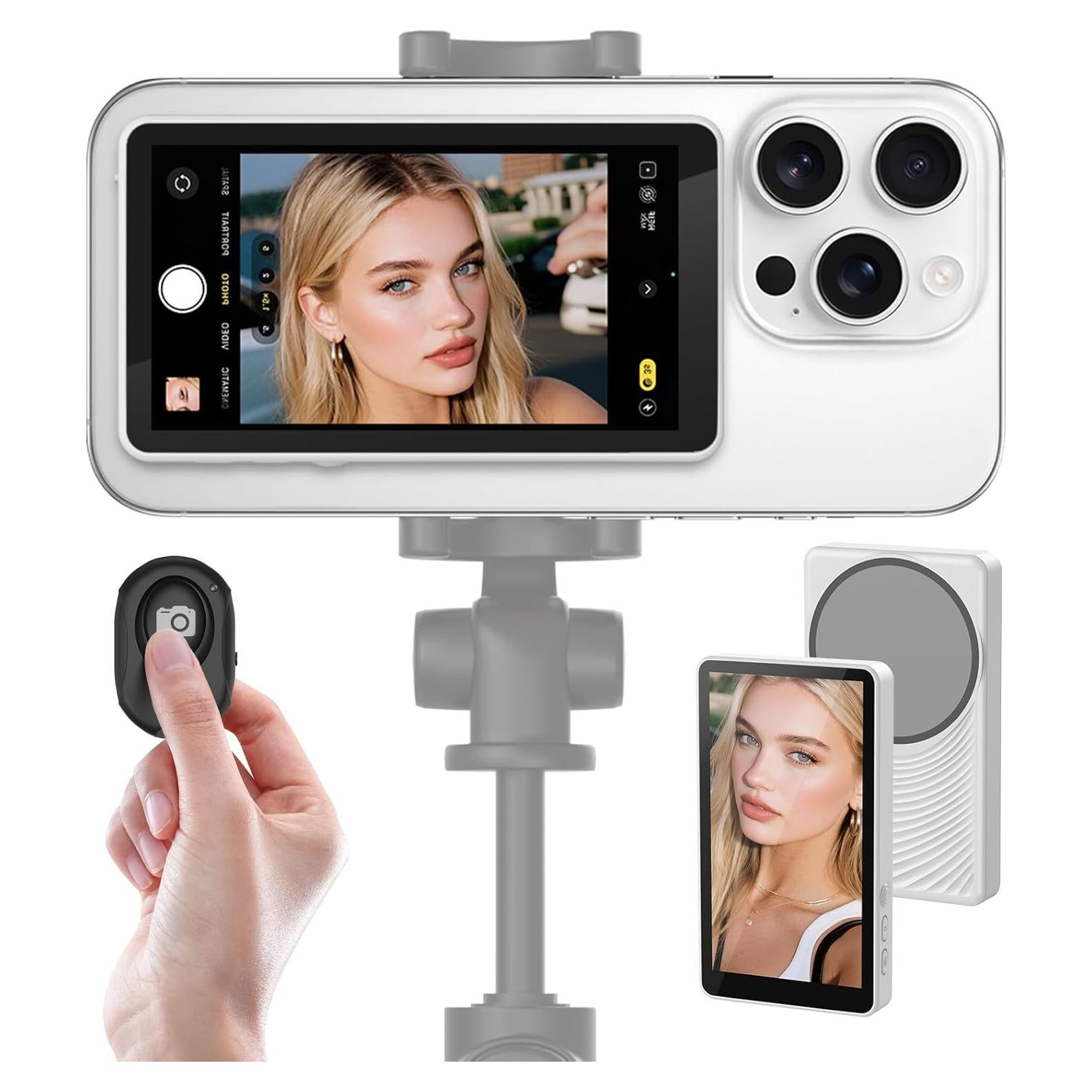 Monitor Selfie Vlog Inalámbrico Henrety Blanco 1800mAh