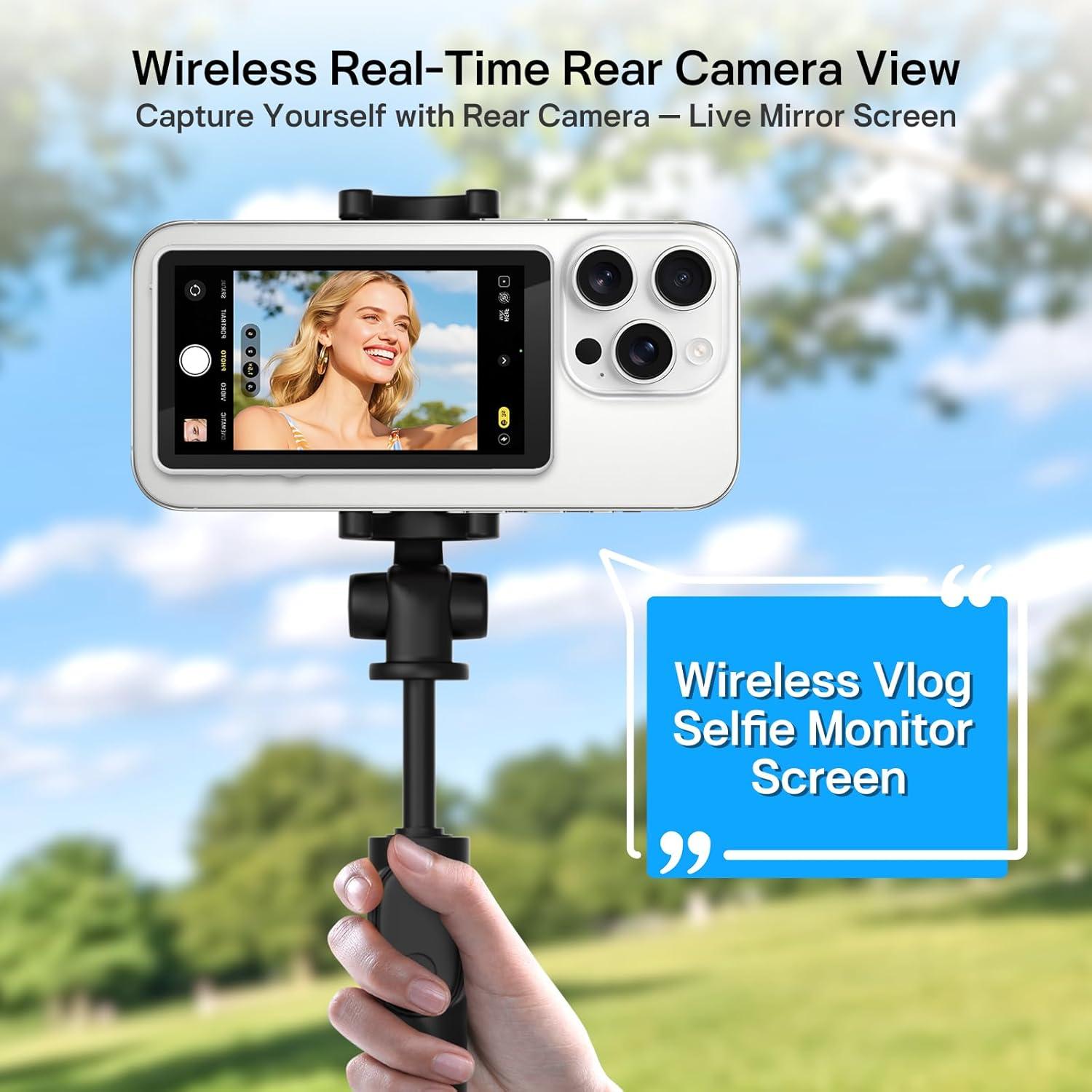 Monitor Selfie Vlog Inalámbrico Henrety Blanco 1800mAh