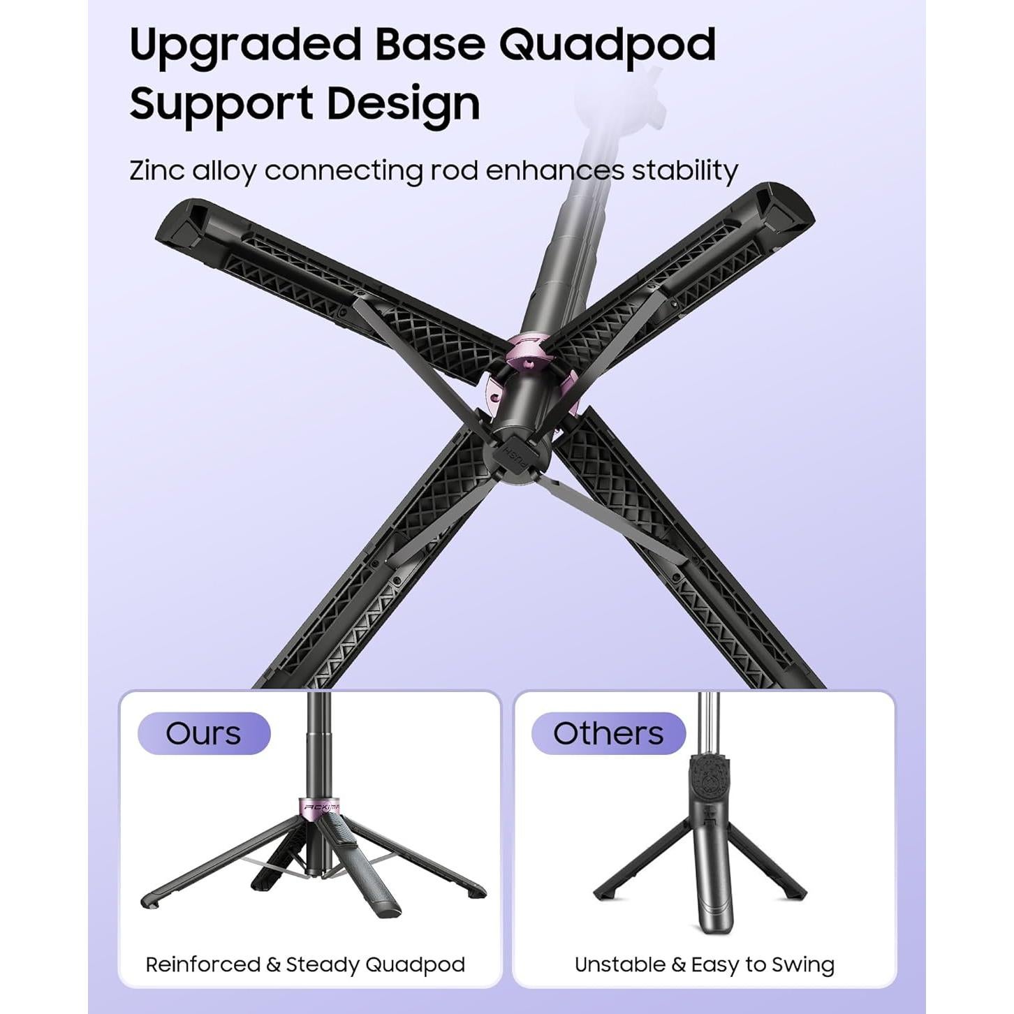 Trípode para Selfie ACKIMA U69P con Luz y Control Remoto