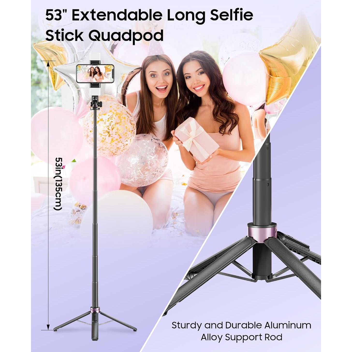 Trípode para Selfie ACKIMA U69P con Luz y Control Remoto