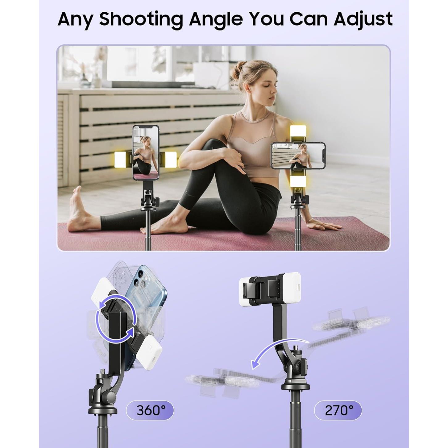 Trípode para Selfie ACKIMA U69P con Luz y Control Remoto