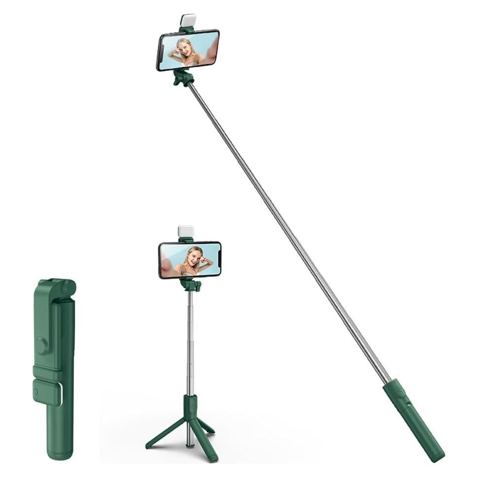 Bastón Selfie Trípode Tianle 4 en 1 con Luz Verde 76.2 cm