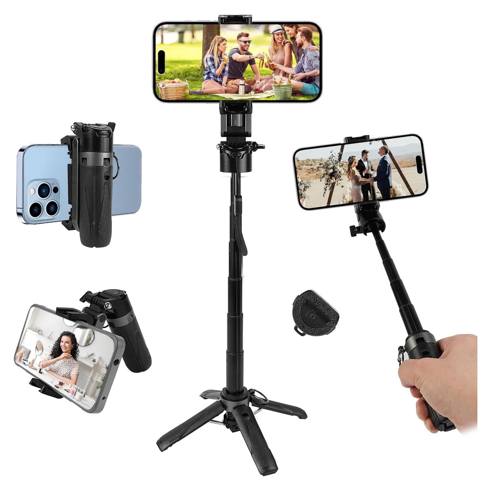 Trípode Mini WOVTE para iPhone con Control Remoto 4 en 1