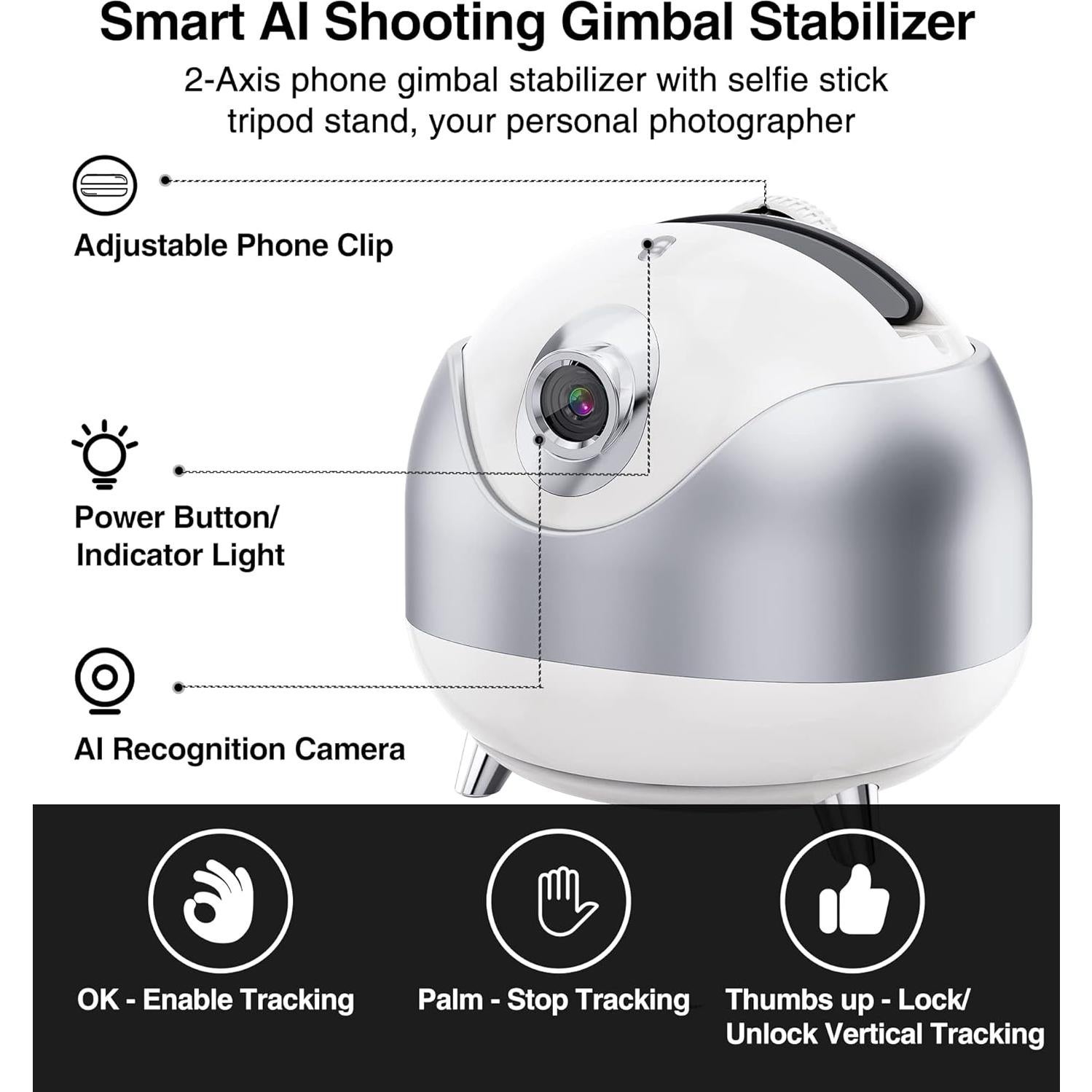 Trípode para Teléfono Iyesku Q8 con Seguimiento Facial AI 360°