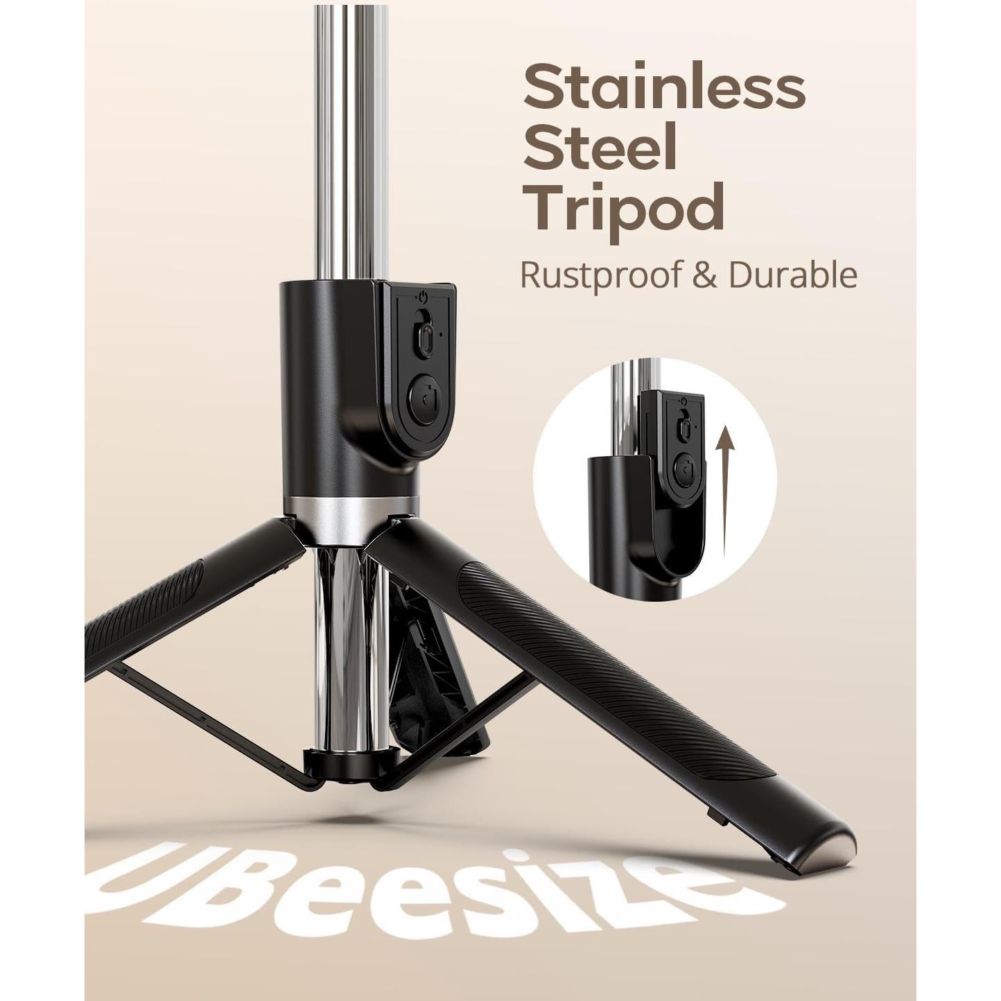 Trípode Extensible UBeesize 132 cm con Control Remoto para Selfie