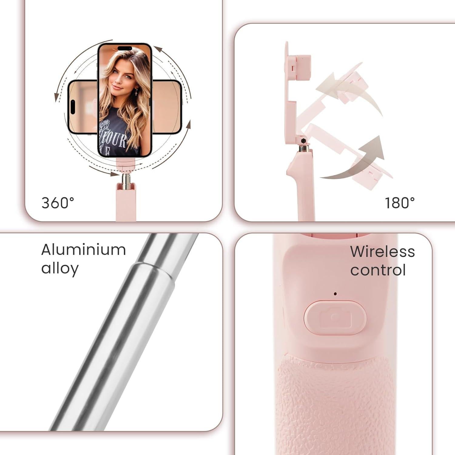 Trípode para teléfono MQOUNY con control remoto, compacto y ligero