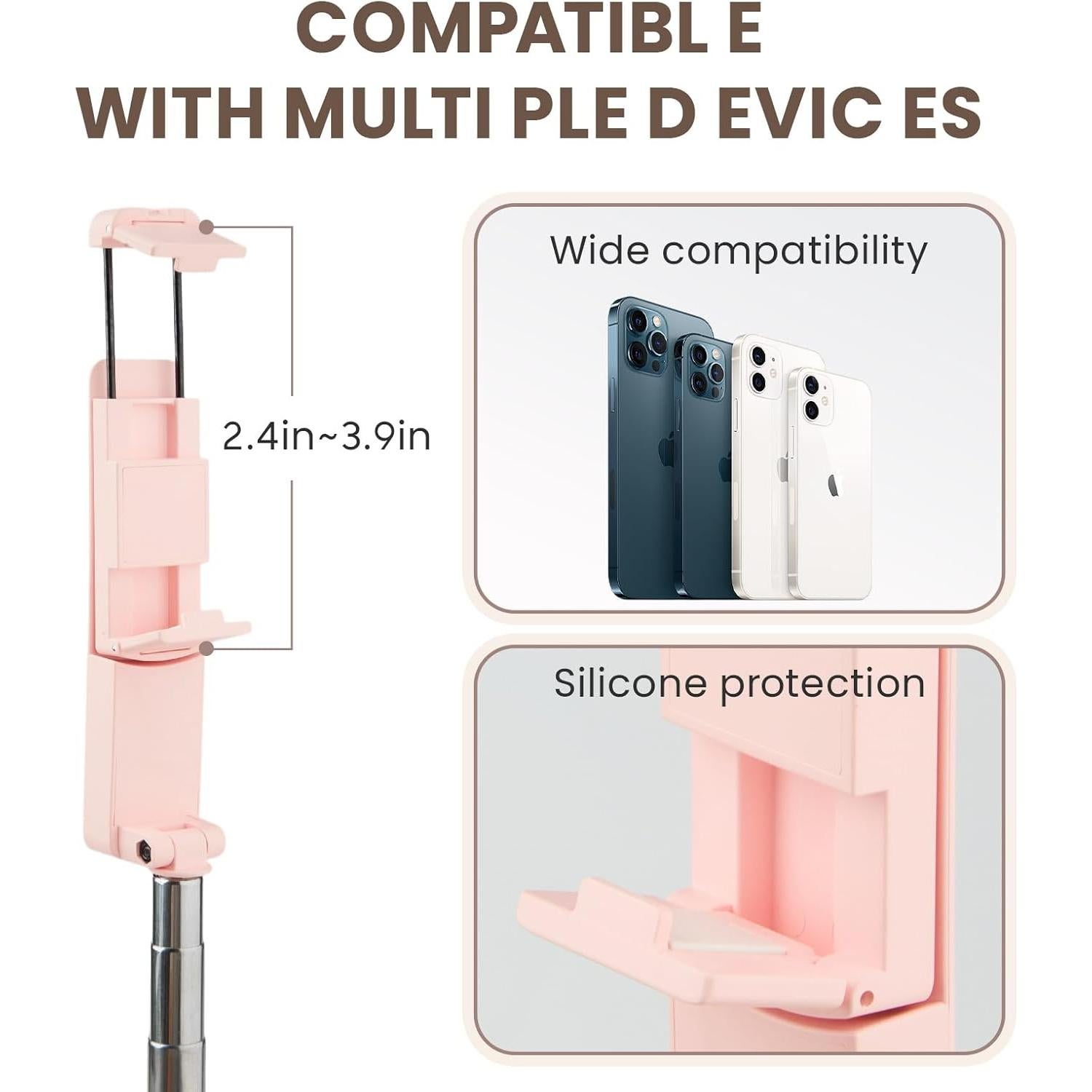 Trípode para teléfono MQOUNY con control remoto, compacto y ligero