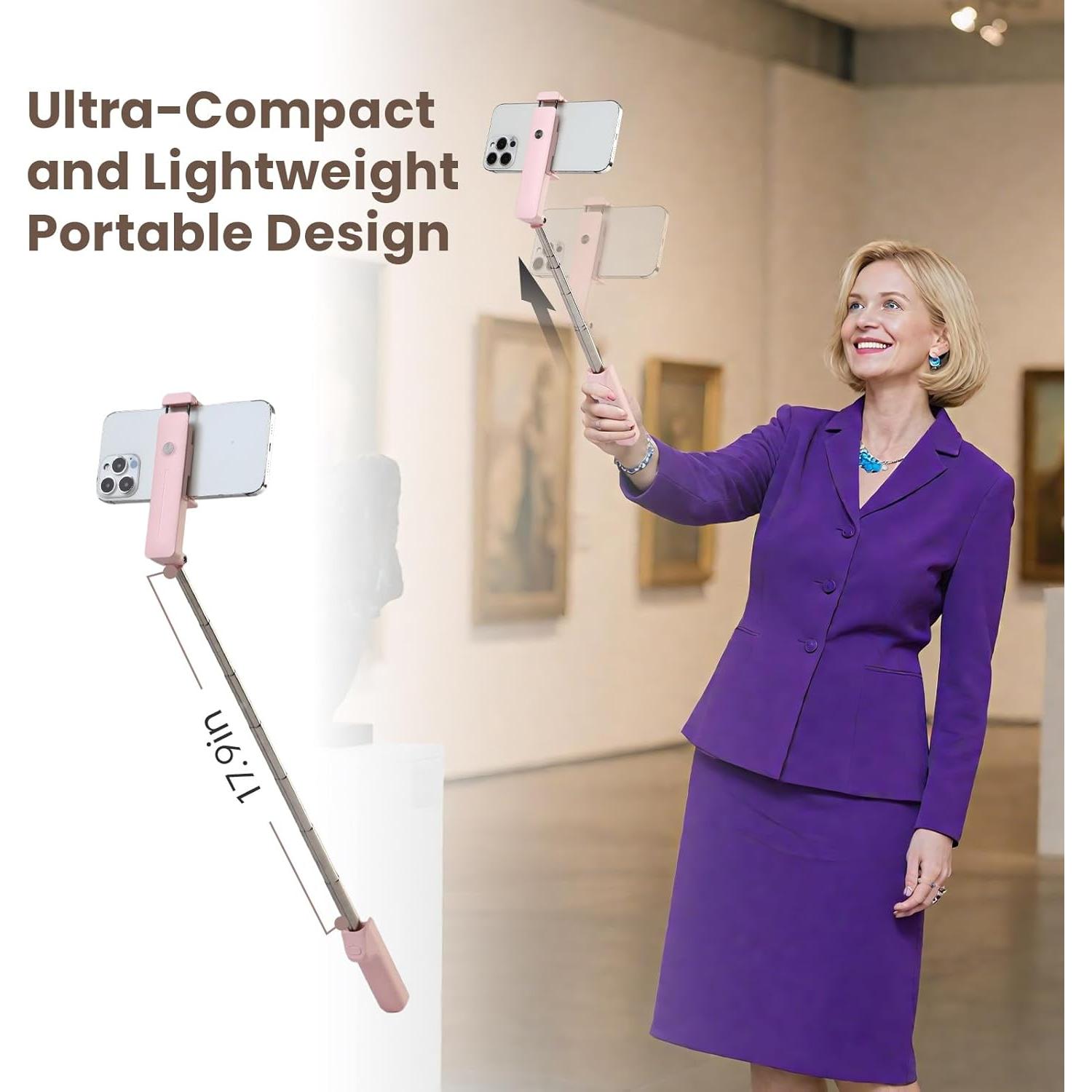 Trípode para teléfono MQOUNY con control remoto, compacto y ligero