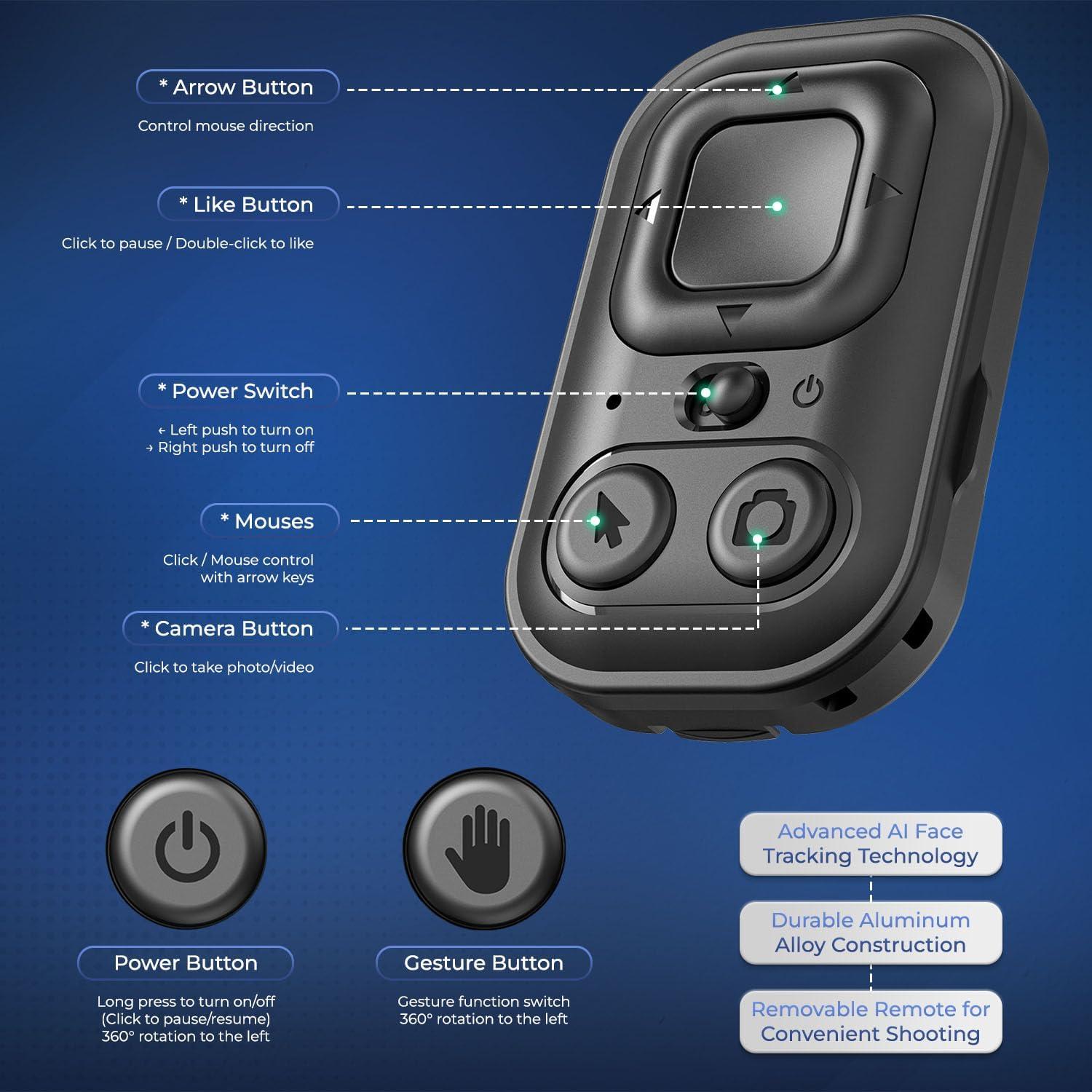 Trípode Gimbal AI DRONESKYVE 64" (162.56 cm) con Control Remoto