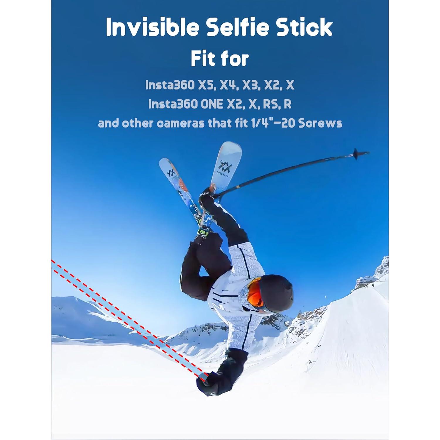 BMZX 118" Long Selfie Stick for 360 Cameras GoPro,9.8ft with Wireless Remote, Selfie Stick for iPhone, Android, Fit for Insta360 X5, X4, GoPro,DJI Action 5 Pro Osmo Pocket 3(29 to 118")