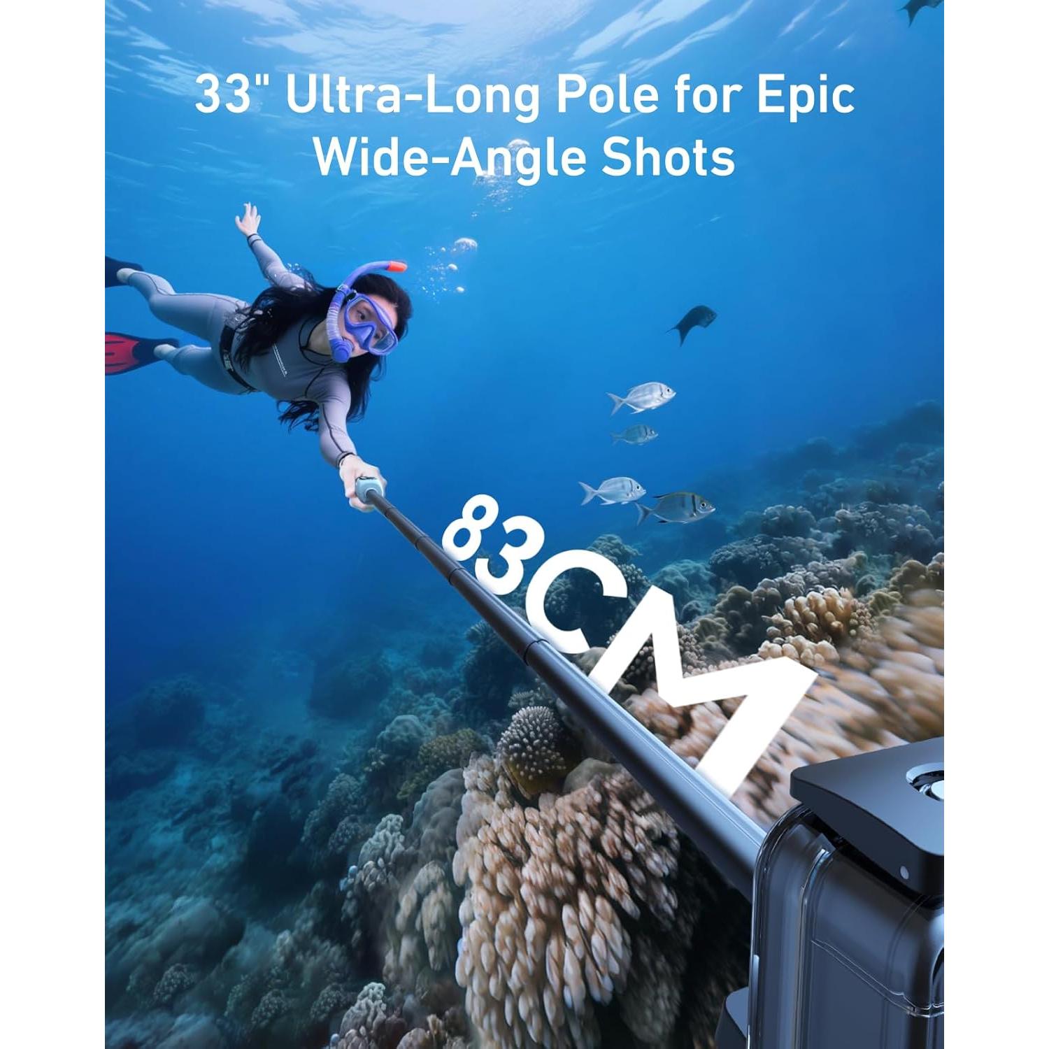 Palanca de Selfie Submarina TELESIN 84cm Bluetooth para GoPro