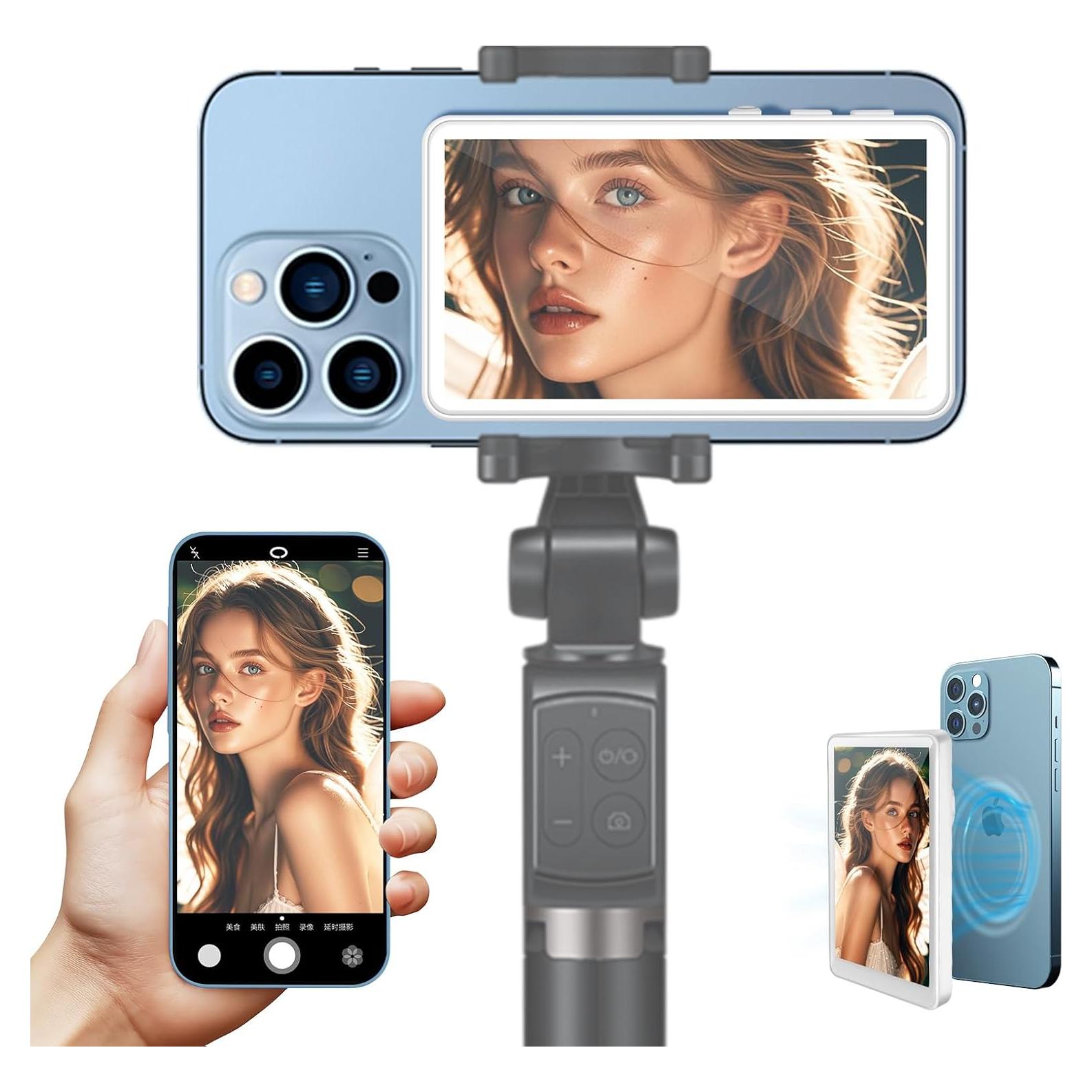 Monitor de Selfie Inalámbrico 4K SHEEVONIX Blanco para Vlogs