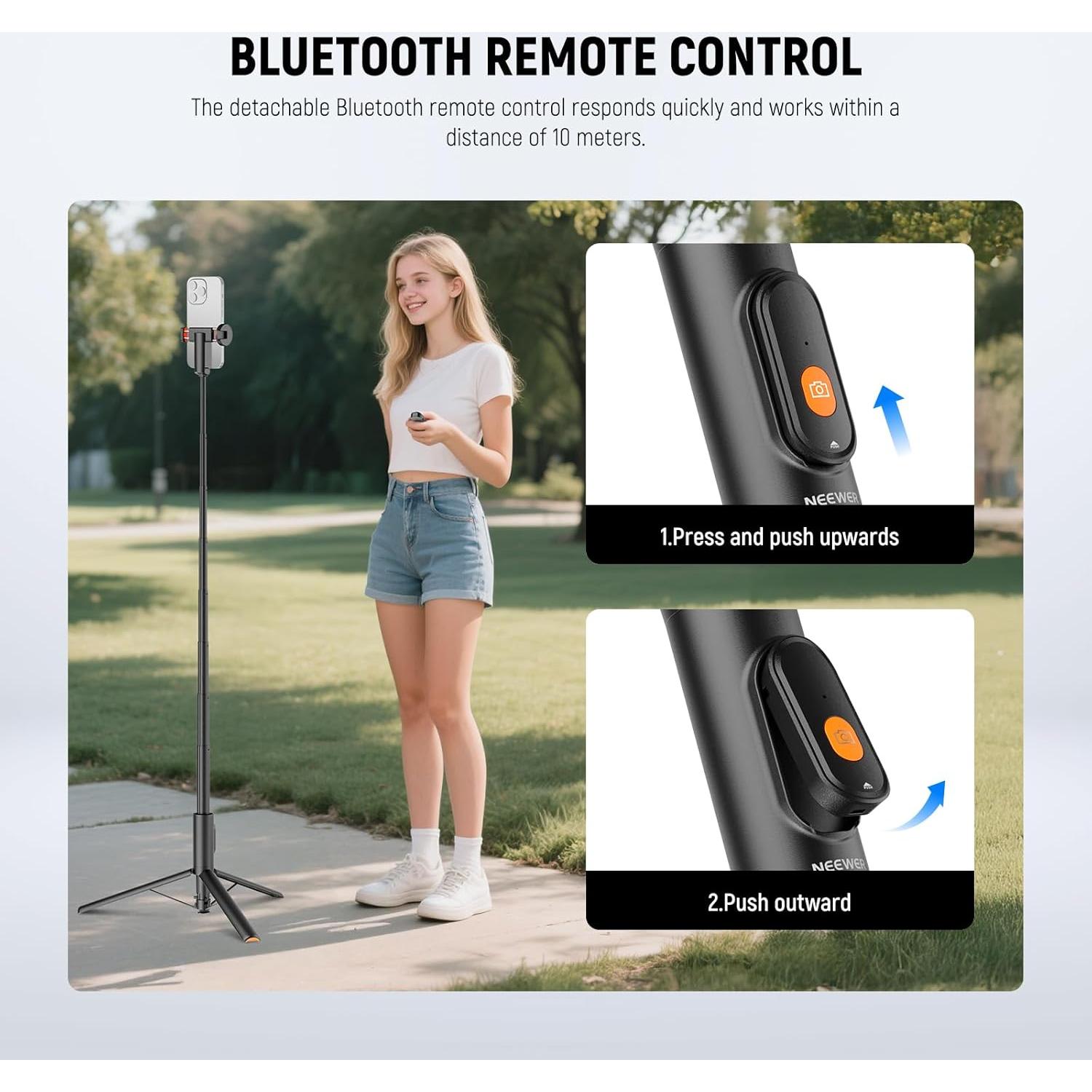 Palo de Selfie Trípode NEEWER 57.9" con Control Remoto