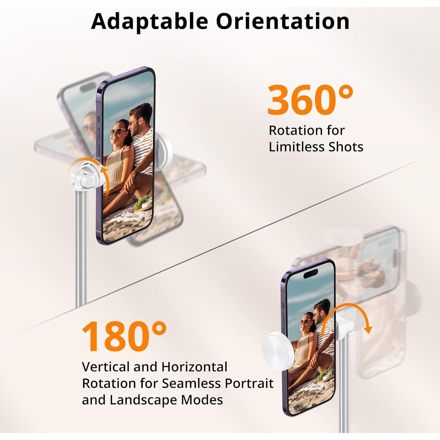 Trípode de Selfie ATUMTEK 62" Aluminio Bluetooth Blanco