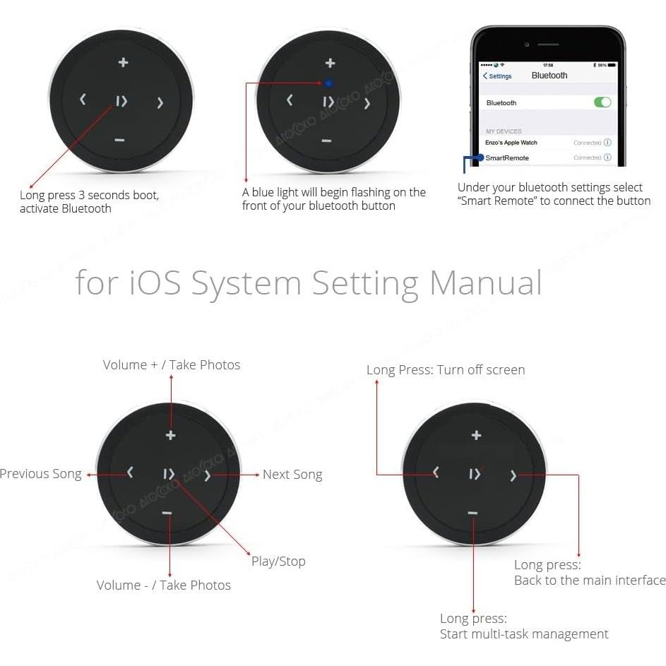 Botón Inalámbrico Bluetooth YuYue Control Remoto para Música