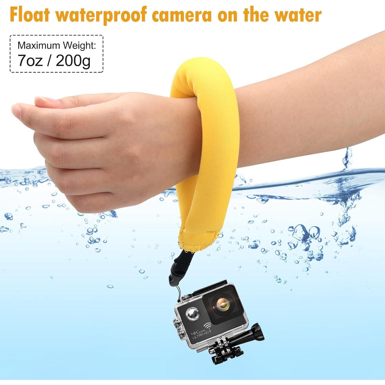 4 Correas Flotantes para Cámara Impermeable Neopreno Amarillo