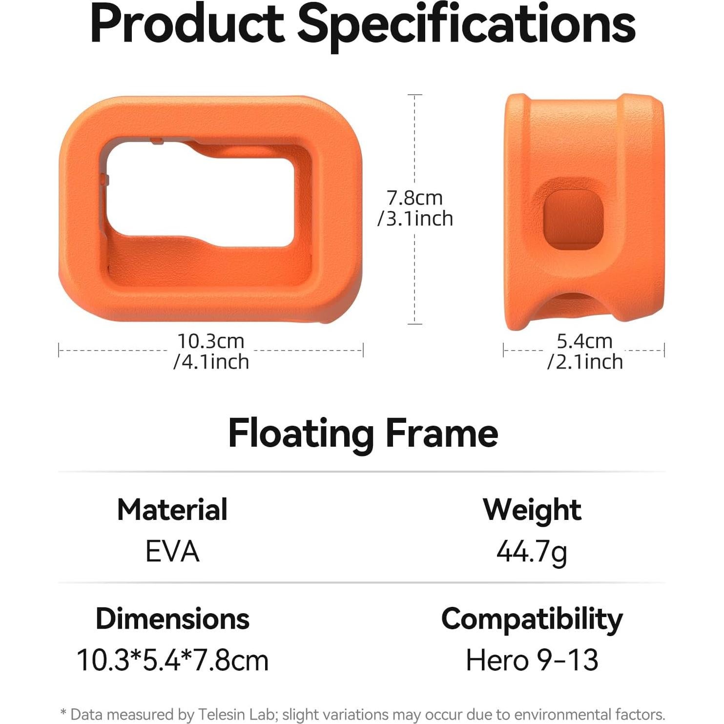 Funda Flotante TELESIN para GoPro Hero 9/10/11/12/13 Negra