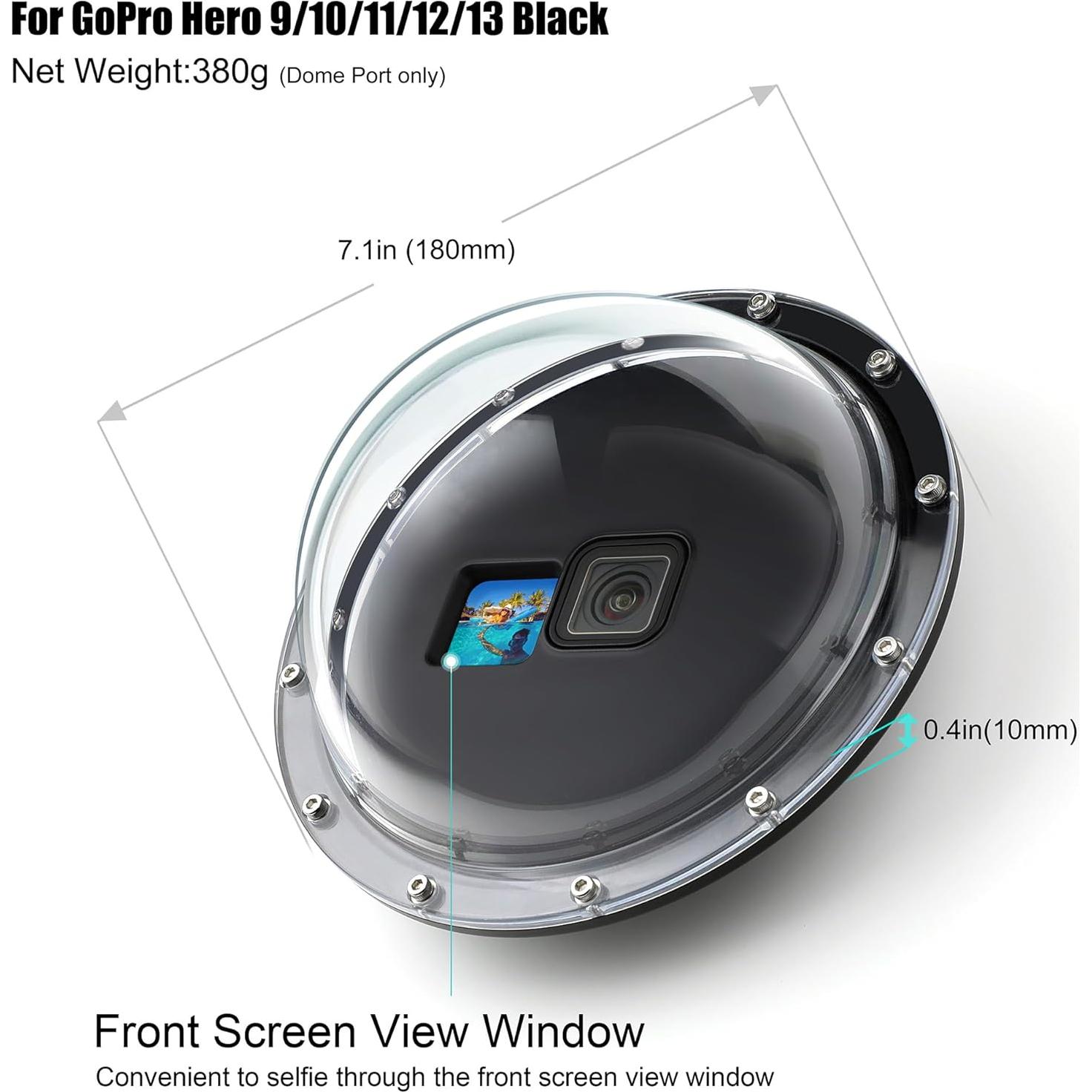 Puerto de cúpula impermeable GEPULY para GoPro Hero 9-13