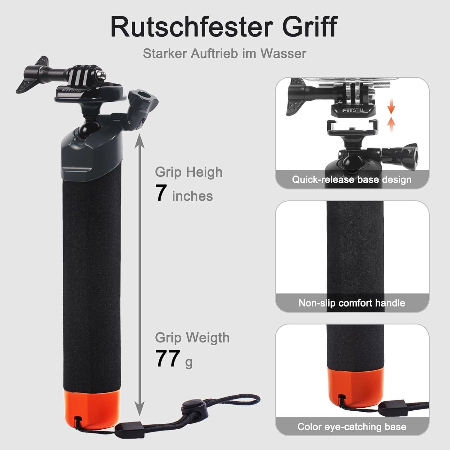 Mango Flotante Ajustable FitStill para GoPro y DJI Osmo