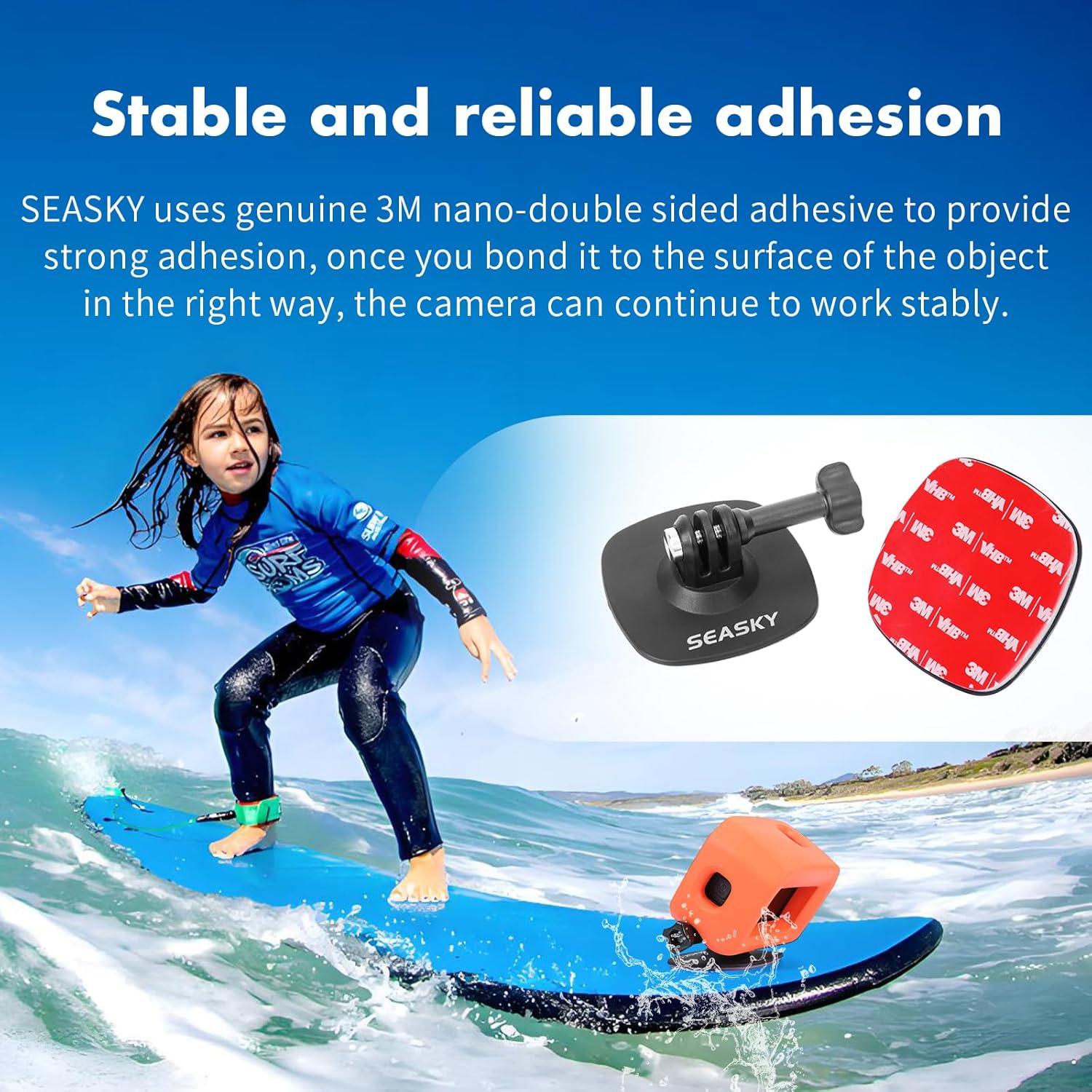 Funda Flotante SEASKY para GoPro Hero 12/11/10/9 + Base Adhesiva