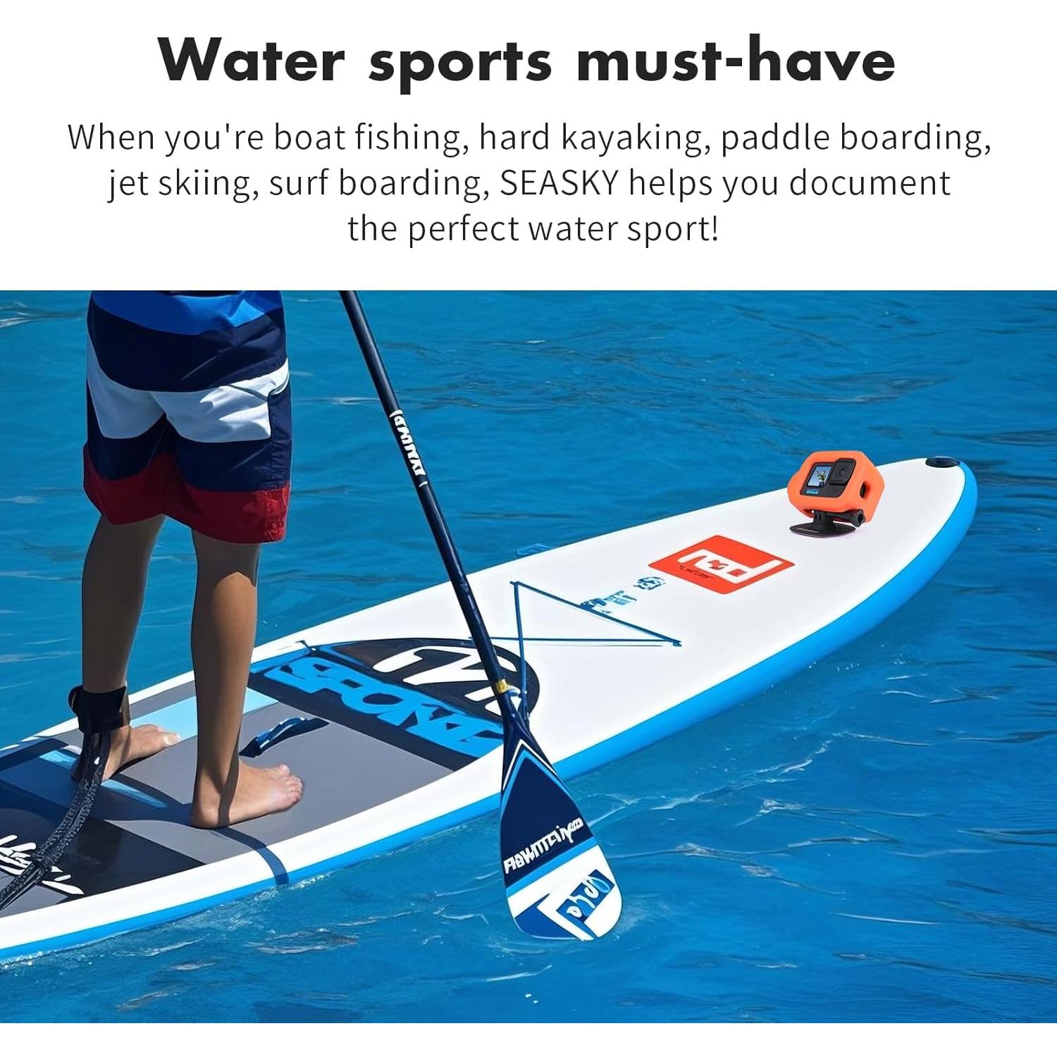 Funda Flotante SEASKY para GoPro Hero 12/11/10/9 + Base Adhesiva