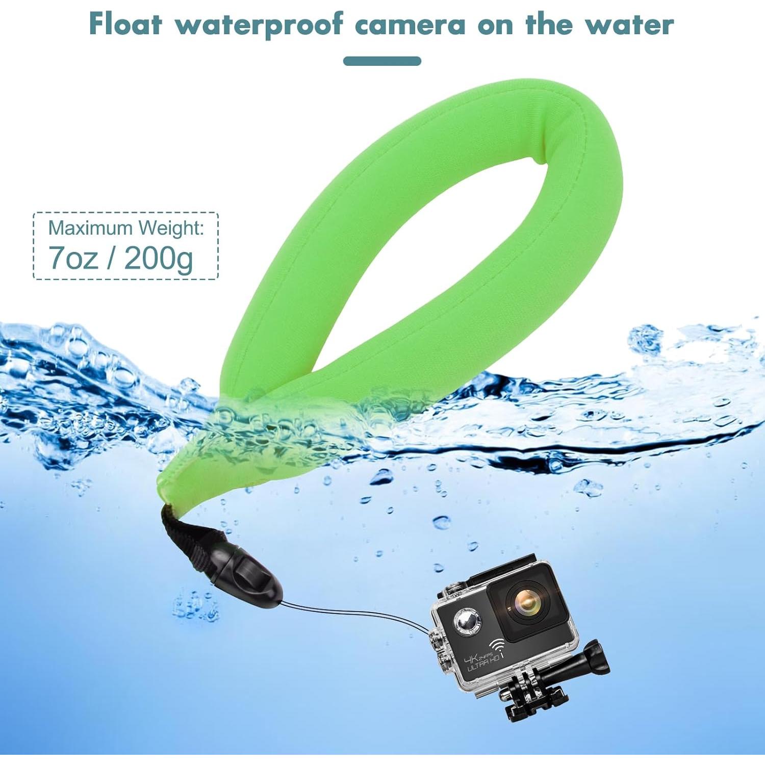 Correa Flotante Impermeable 4Pcs Neopreno Verde para Cámara