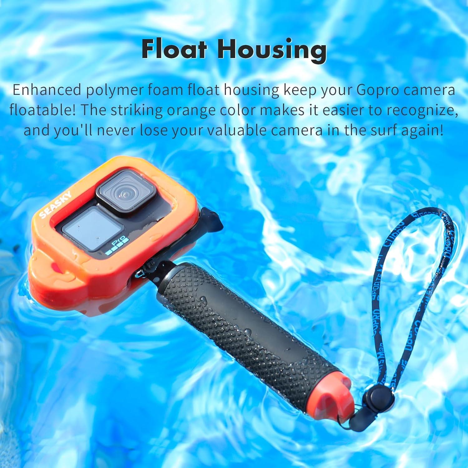 Funda Flotante SEASKY para Gopro Hero 13/12/11/10/9 con Mango