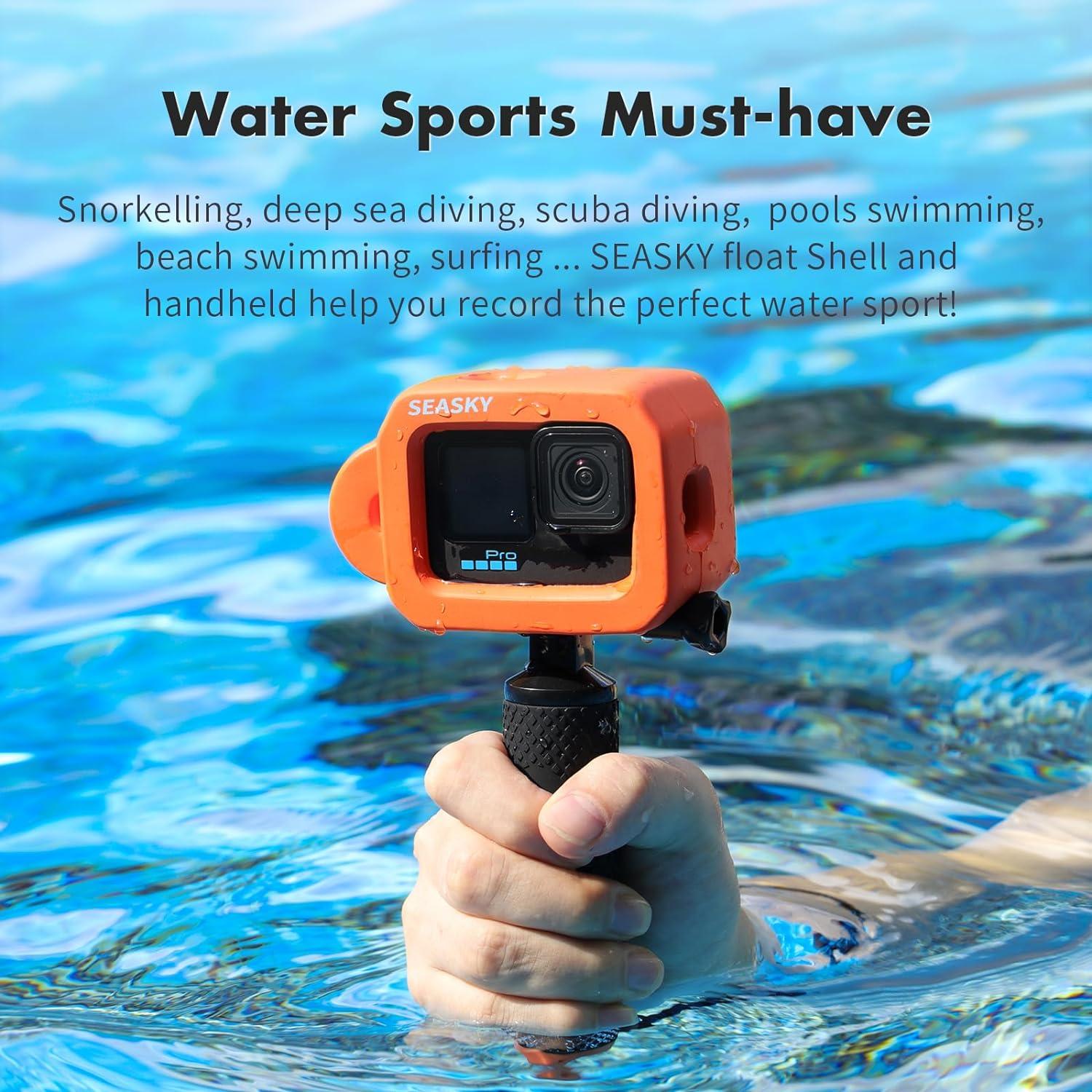 Funda Flotante SEASKY para Gopro Hero 13/12/11/10/9 con Mango