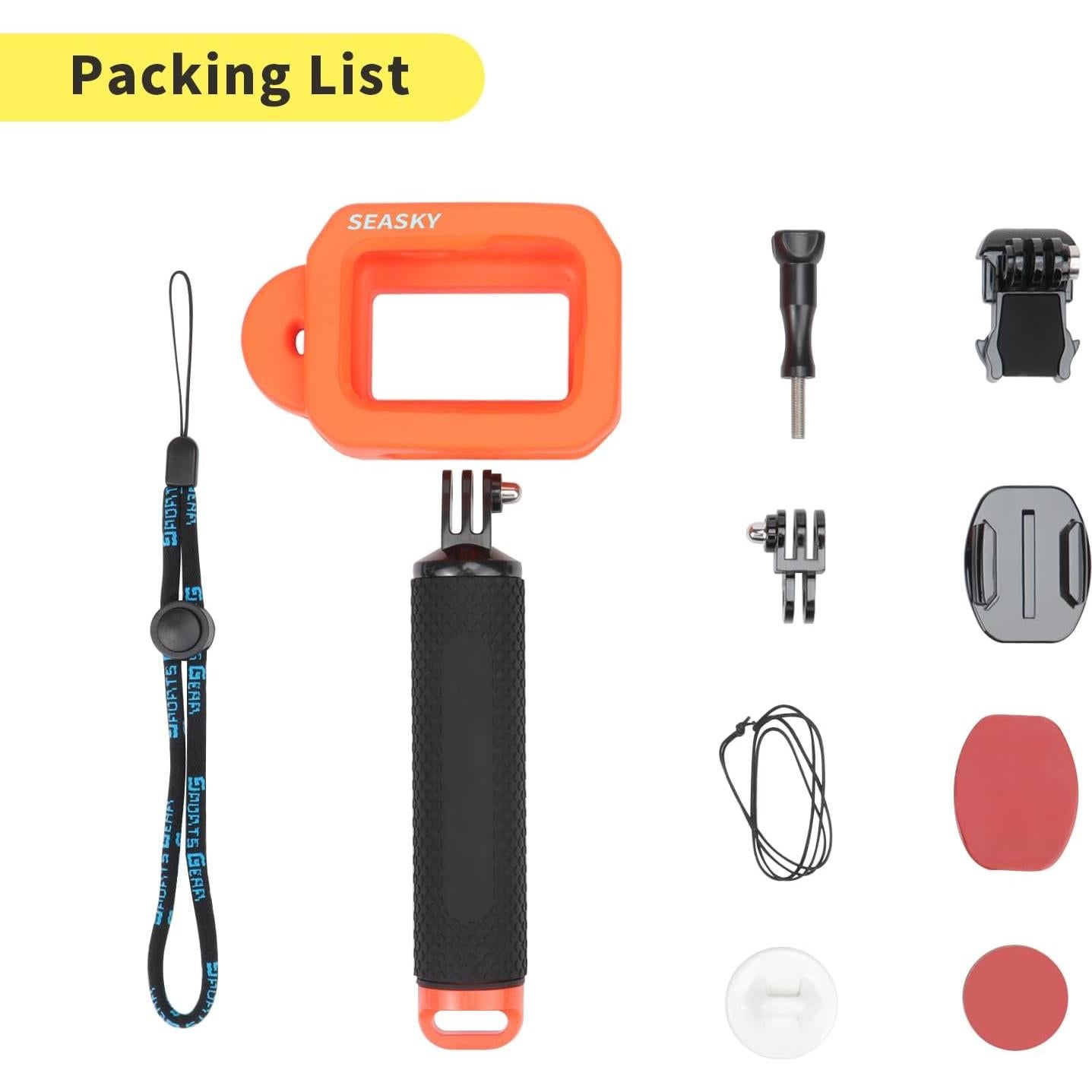 Funda Flotante SEASKY para Gopro Hero 13/12/11/10/9 con Mango