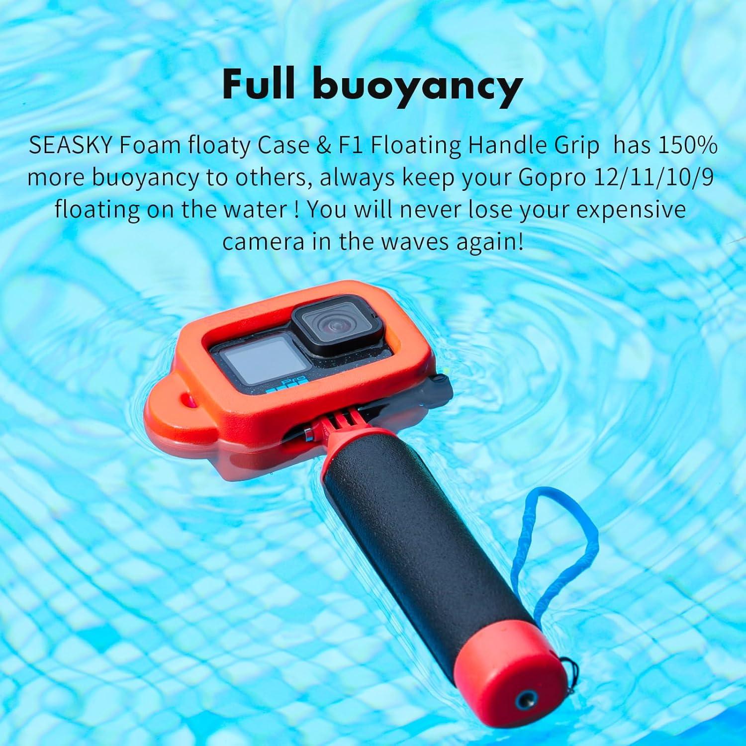 Funda Flotante SEASKY y Mango Flotante F1 para GoPro 13/12/11/10/9
