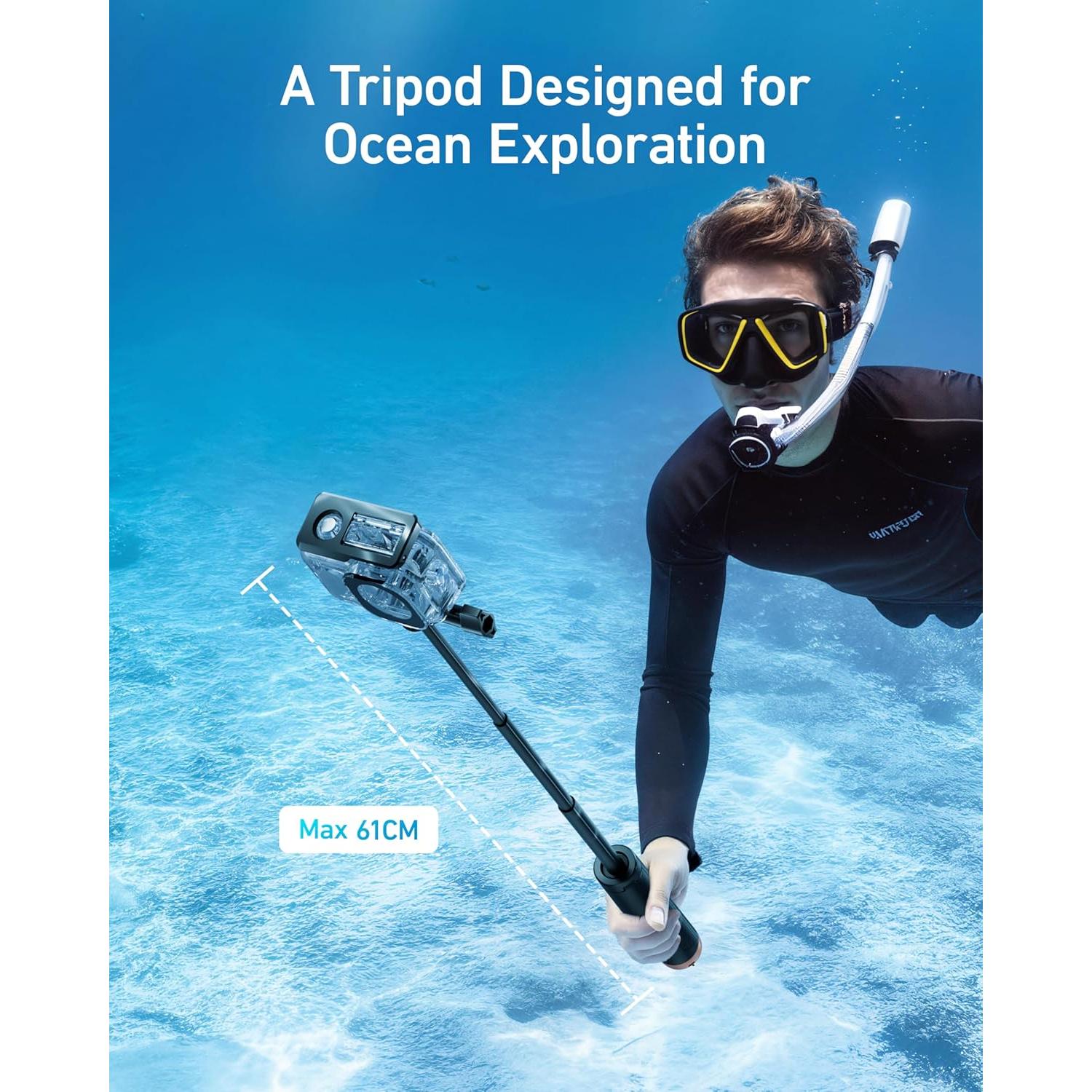 Palo de Selfie Flotante TELESIN 4 en 1 Impermeable 22-61cm