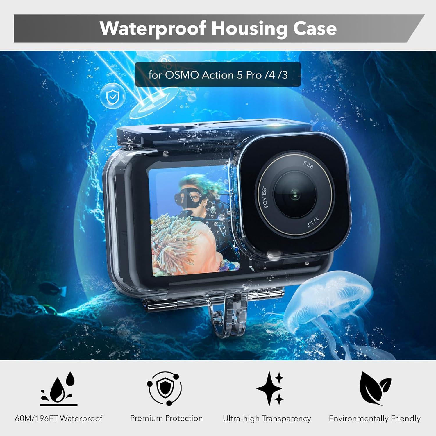 Funda Impermeable JIMOVA para DJI Action 5 Pro/4/3 - Kit de Buceo