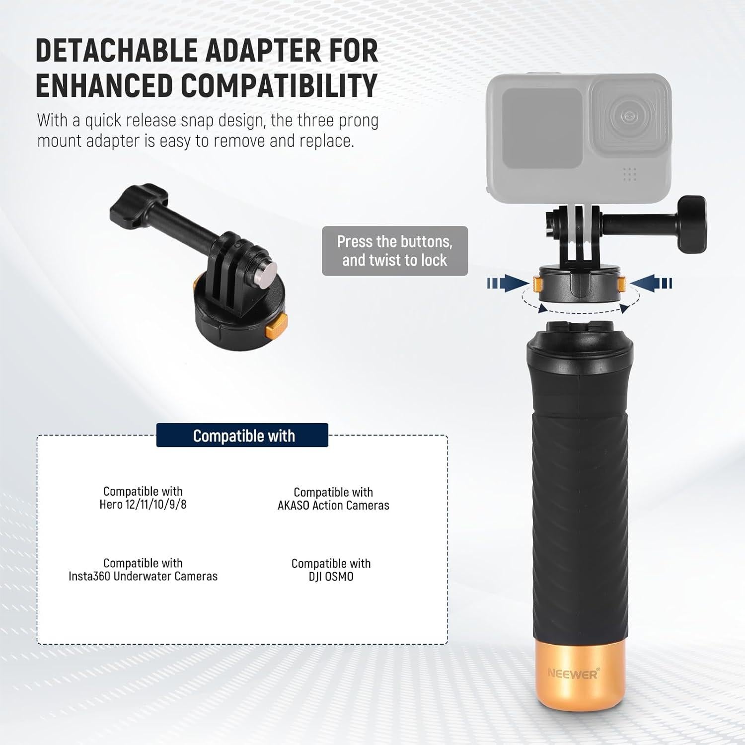 Mango Flotante NEEWER para Cámara de Acción con Adaptador