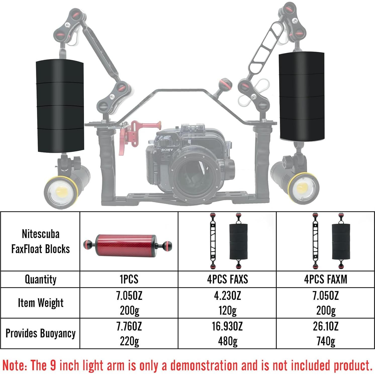 Kit de Floteo Subacuático NiteScuba FAXS - 6.35x3.81 cm