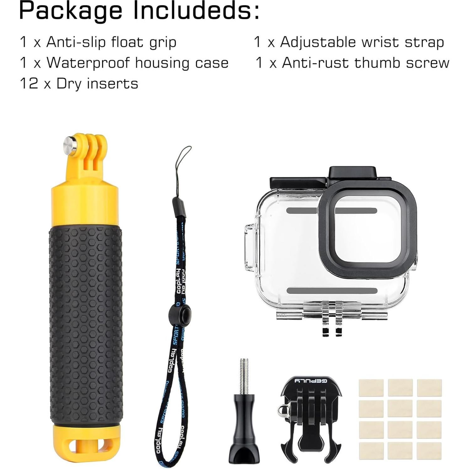 Funda Impermeable GEPULY para GoPro Hero 13/12/11/10/9 - 60m